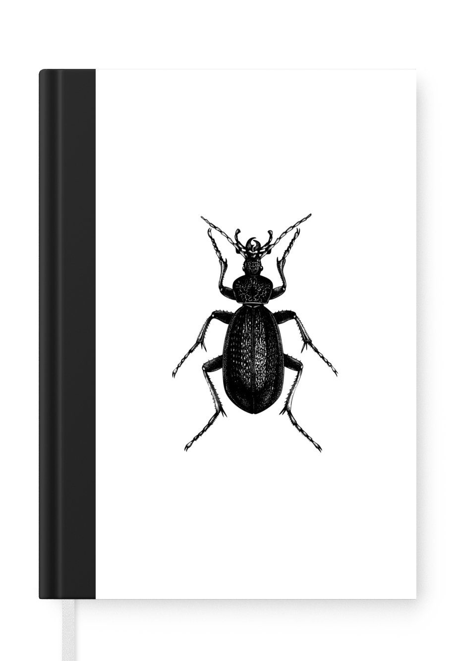 MuchoWow Notizbuch Schwarz 98 Vintage Käfer - - Insekten, - und Seiten, Haushaltsbuch Tagebuch, Notizheft, Merkzettel, weiß A5, Journal