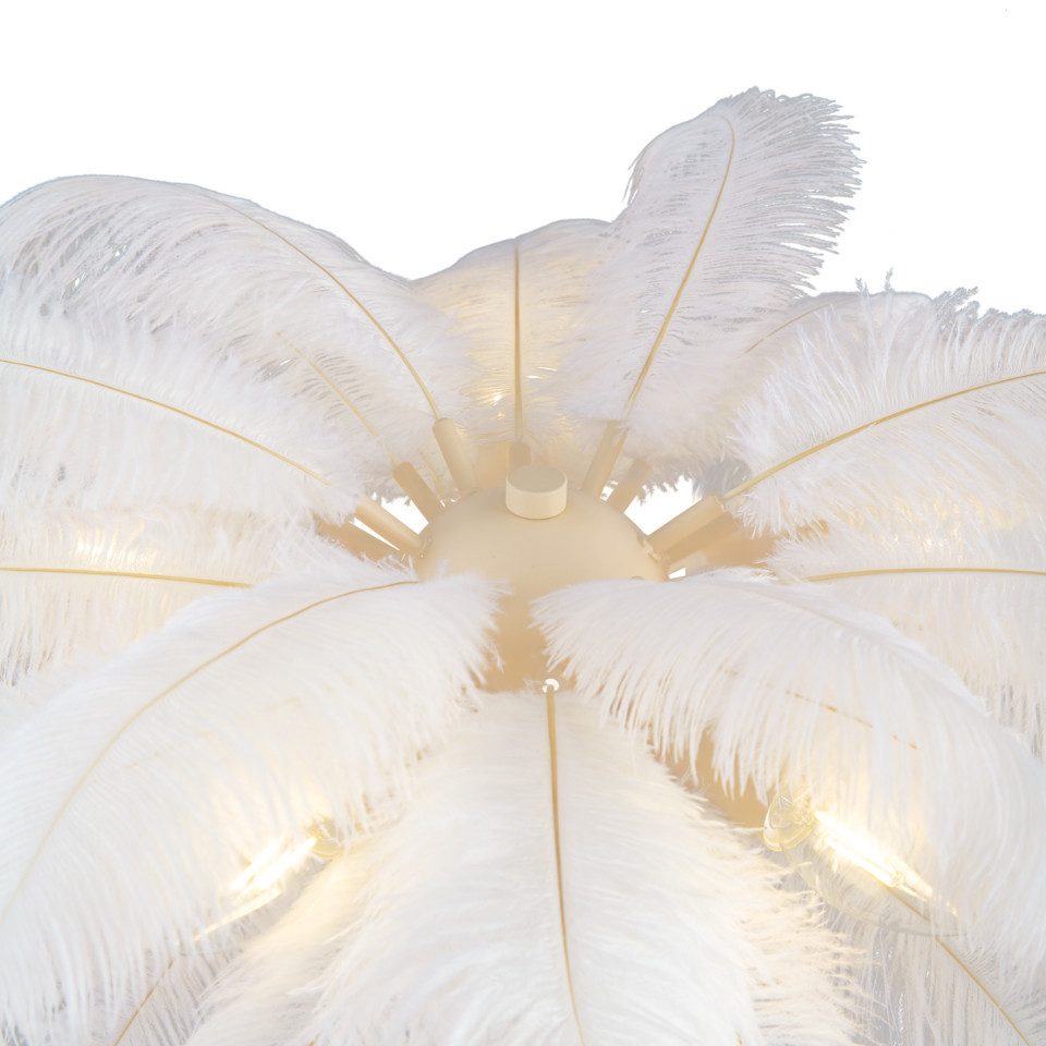 Qazqa Stehlampe Peahen, ohne Leuchtmittel, Warmweiß, QAZQA Stehlampe, e14, Beige, Stahl, Art Deco