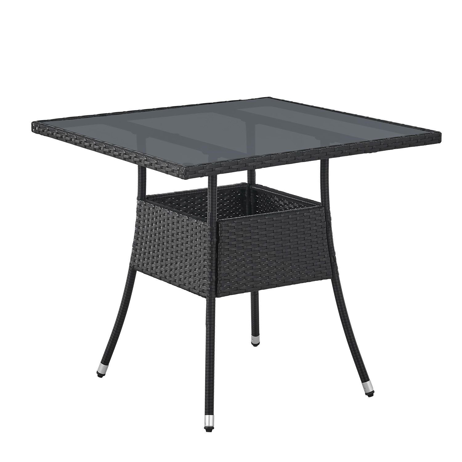Juskys Gartentisch Yoro, eckig, aus Polyrattan, günstig online kaufen