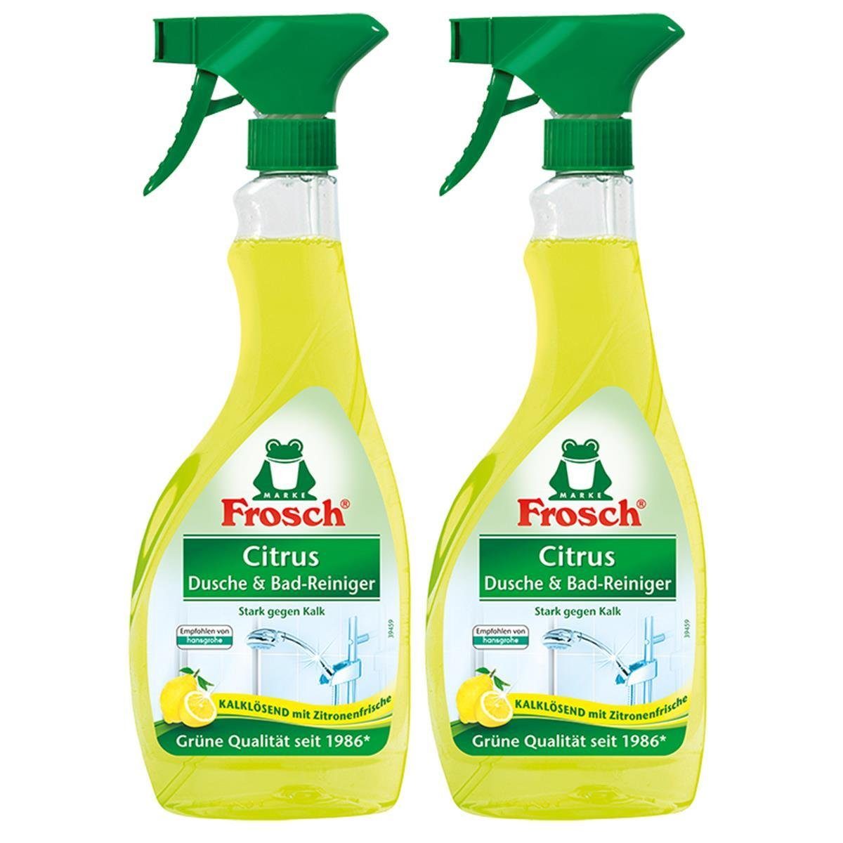 2x Frosch Citrus Dusche & Bad Reiniger 500 ml Sprühflasche Badreiniger