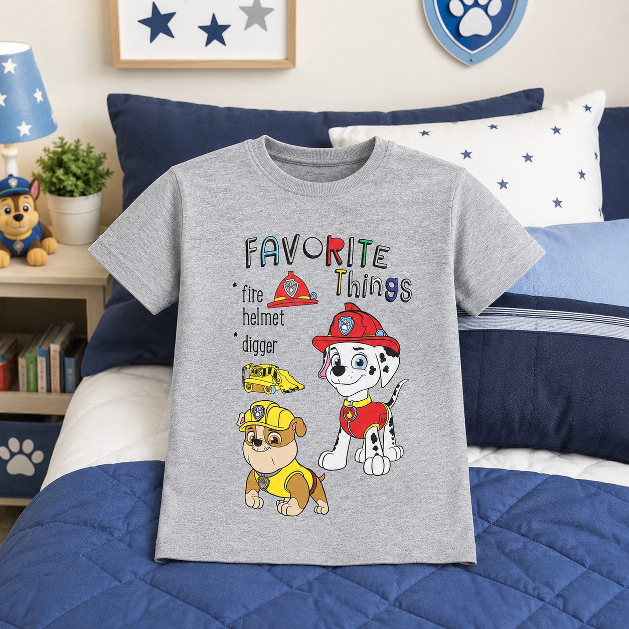 PAW PATROL Print-Shirt Paw Patrol Marshall Rubble Kinder kurzarm T-Shirt