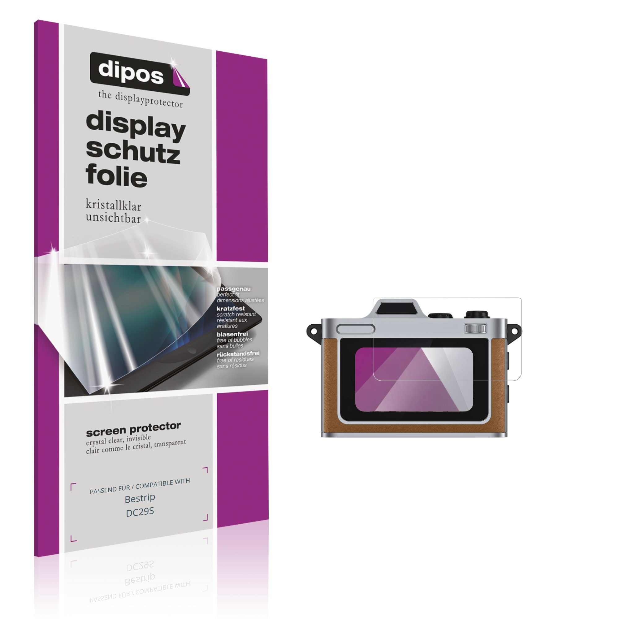 dipos Displayschutzfolie Schutzfolie für Bestrip DC29S, 4 Stück, Displayschutz Schutz Folie Made in Germany