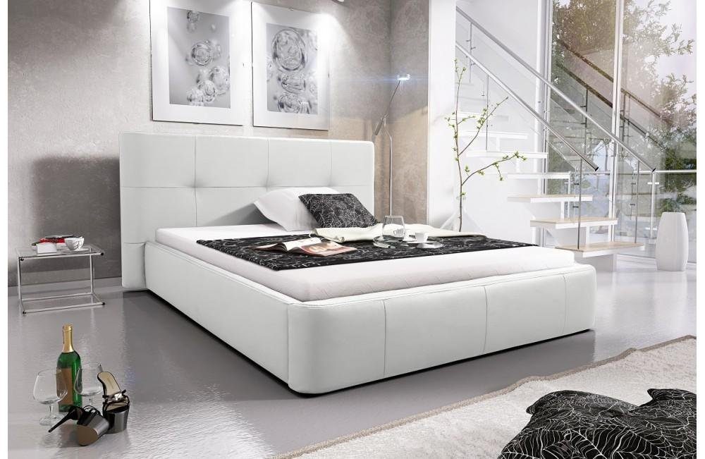 JVmoebel Bett, Bett Polster Design Luxus Doppel Hotel Betten Schlaf Zimmer Leder Weiß