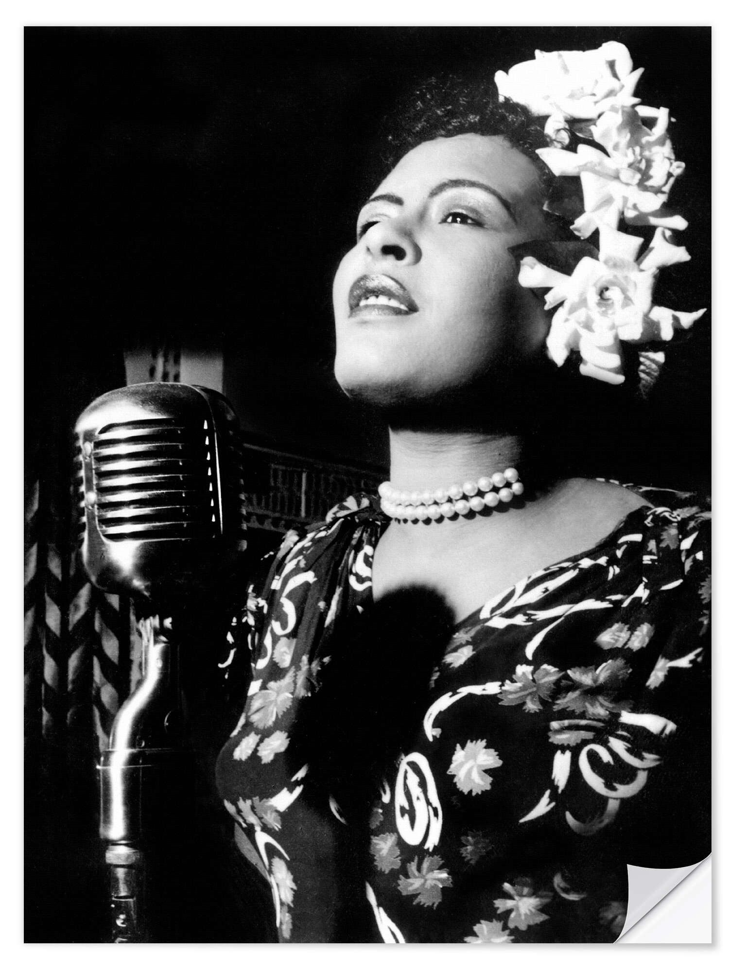 Posterlounge Wandfolie Bridgeman Images, Jazz- und Bluessängerin Billie Holiday in den 1940er Jahren, Wohnzimmer Fotografie