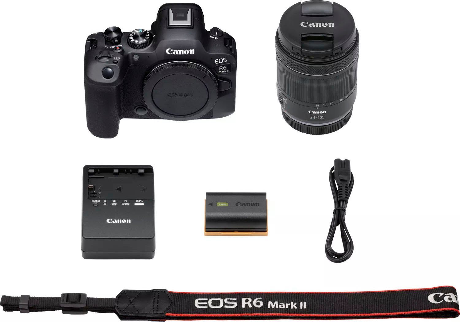 Canon EOS R6 Mark II Systemkamera (RF 24-105mm F4-7.1 IS STM, 24,2 MP, Bluetooth, WLAN (Wi-Fi), Hybridkamera für Foto und Video ohne Kompromisse)