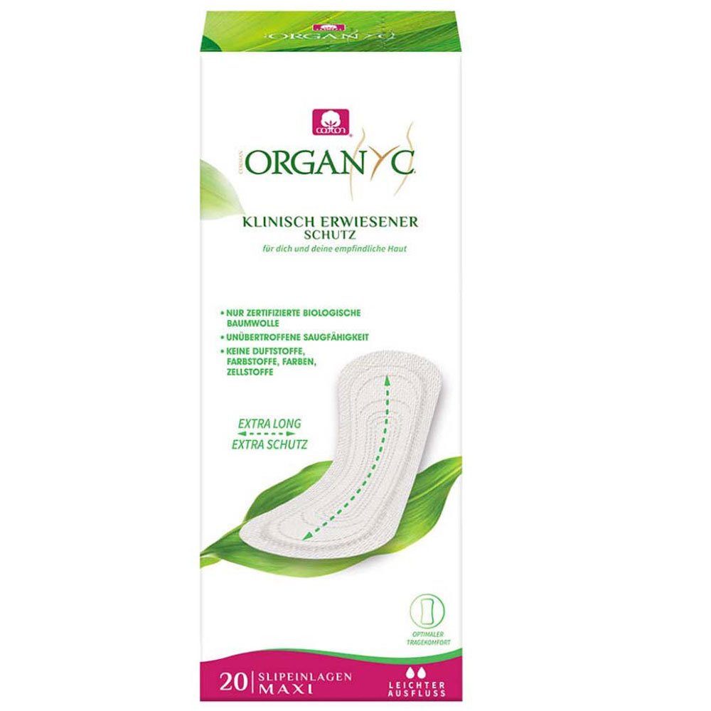 Organyc Slip-Einlage Slipeinlagen Maxi 20 Stück