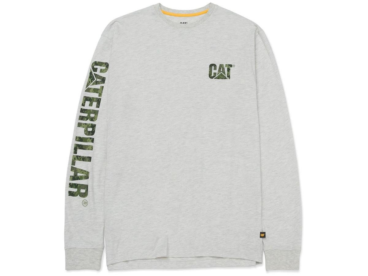 CAT Langarmshirt Banner Long Sleeve cream / schwarz