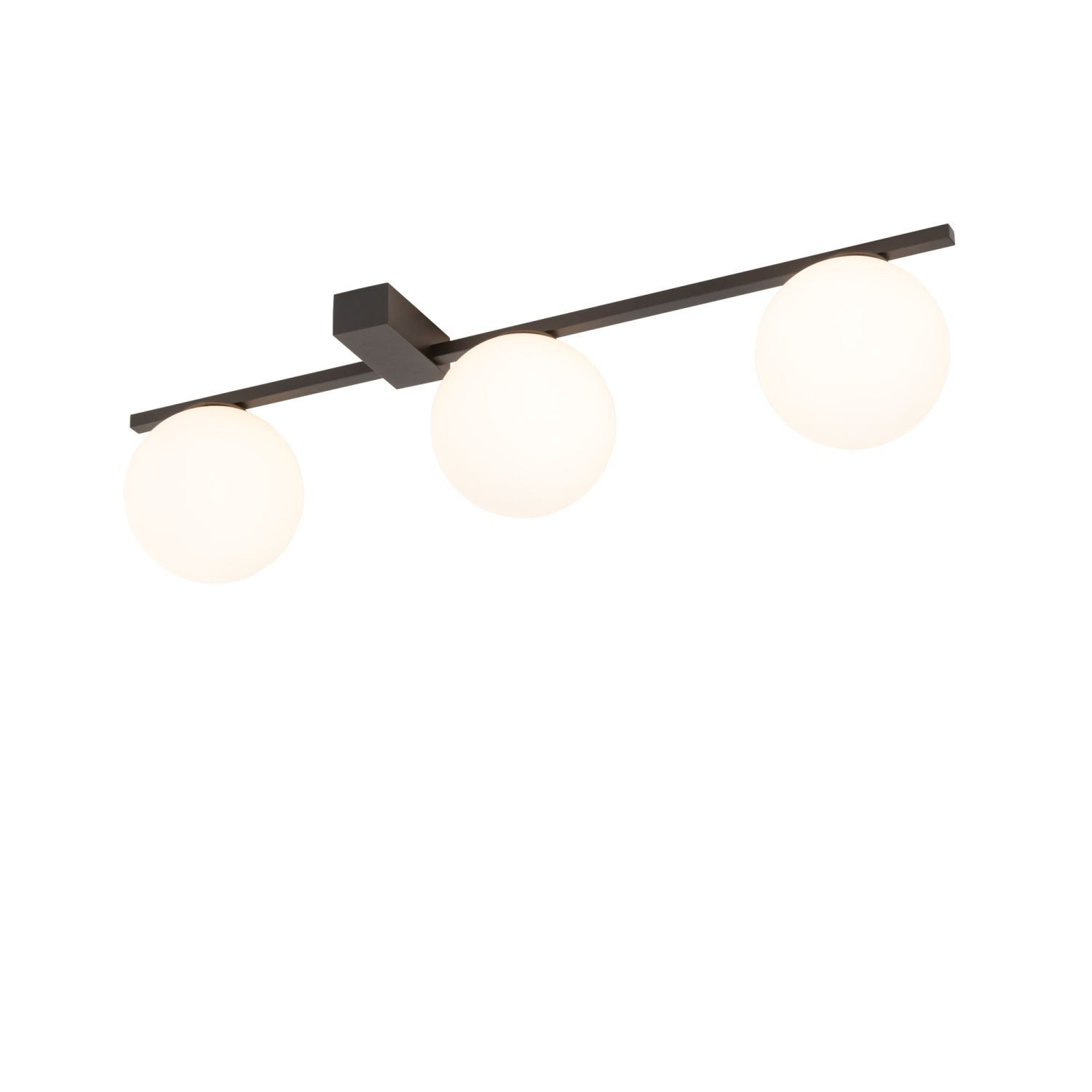 Licht-Erlebnisse Deckenleuchte KRISTY, ohne Leuchtmittel, Glas Aluminium Schwarz Weiß G9 3-flammig Kugelschirm Modern