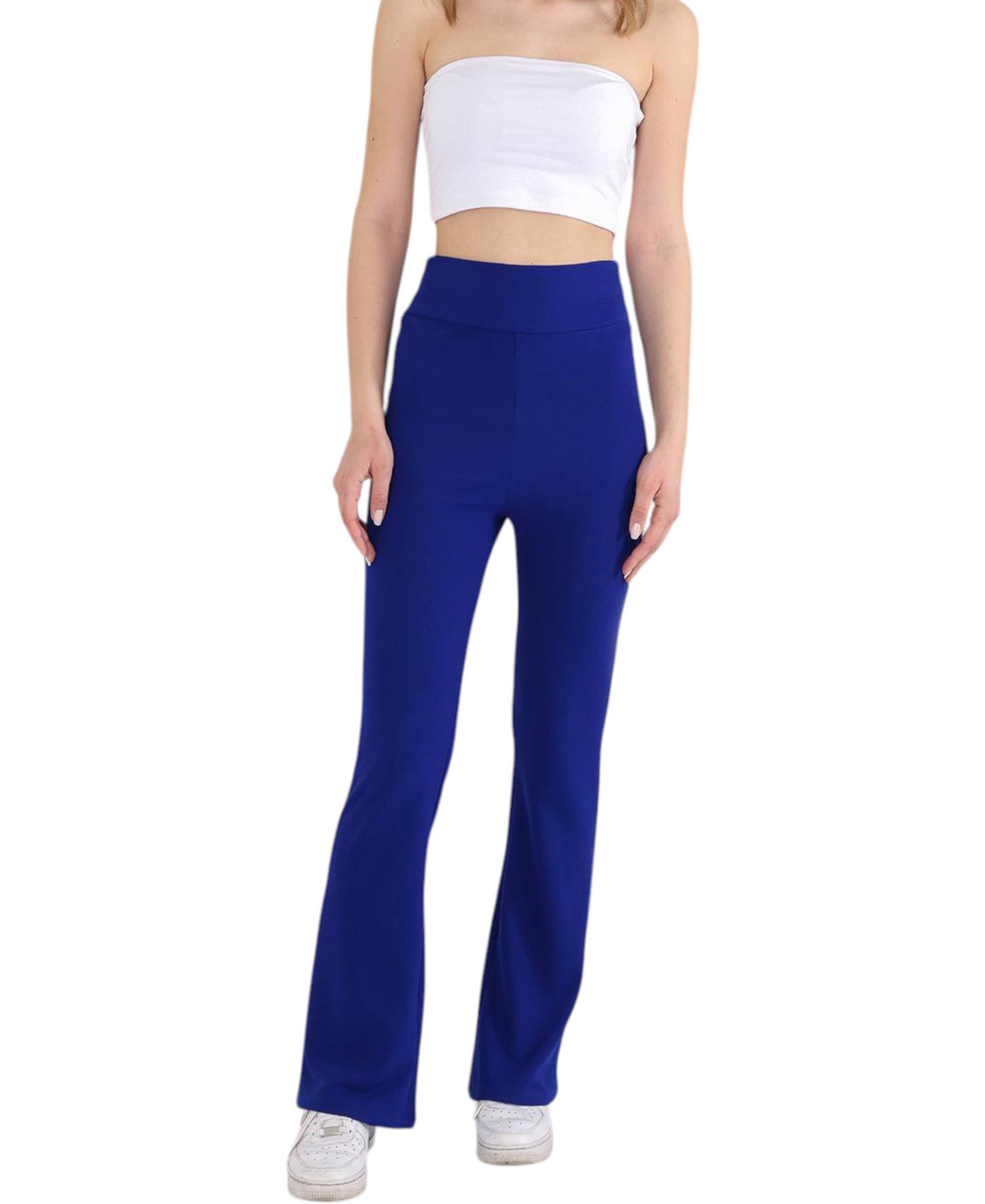 fashionshowcase Schlaghose Damen Scuba Hose High Waist elastisch für Yoga F günstig online kaufen