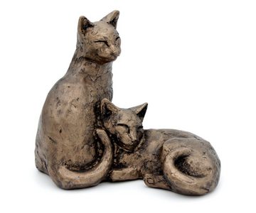 Brillibrum Dekofigur Design Resinfigur Katzen Kunstharz Bronzepulver Kätzchen Katzenpaar