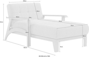 sit&more Recamiere Billund, Armlehnen aus eichefarbigem Buchenholz, verschiedene Bezüge und Farben