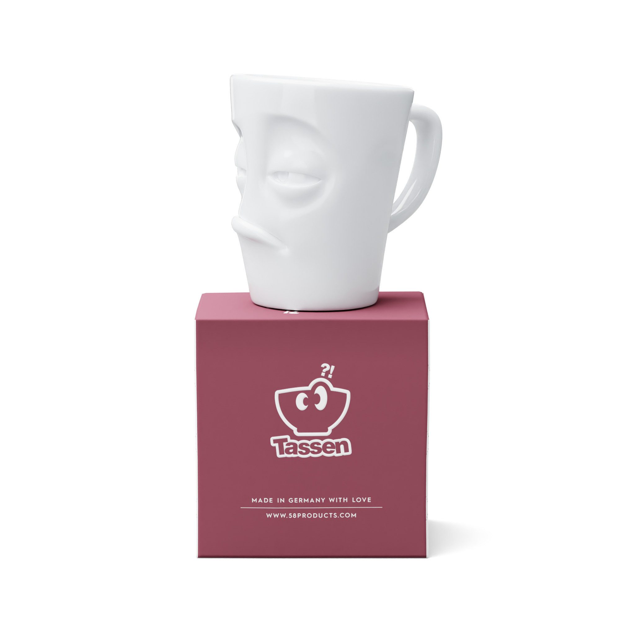 Becher Henkelbecher Verpennt in weiß, 350 ml Kaffeebecher