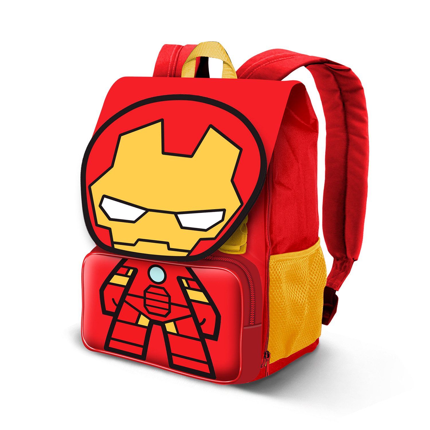 Karactermania Kinderrucksack Marvel Iron Man Kleiner Rucksack Tagesrucksack Kindergarten Vorschule, stylische Frontklappe
