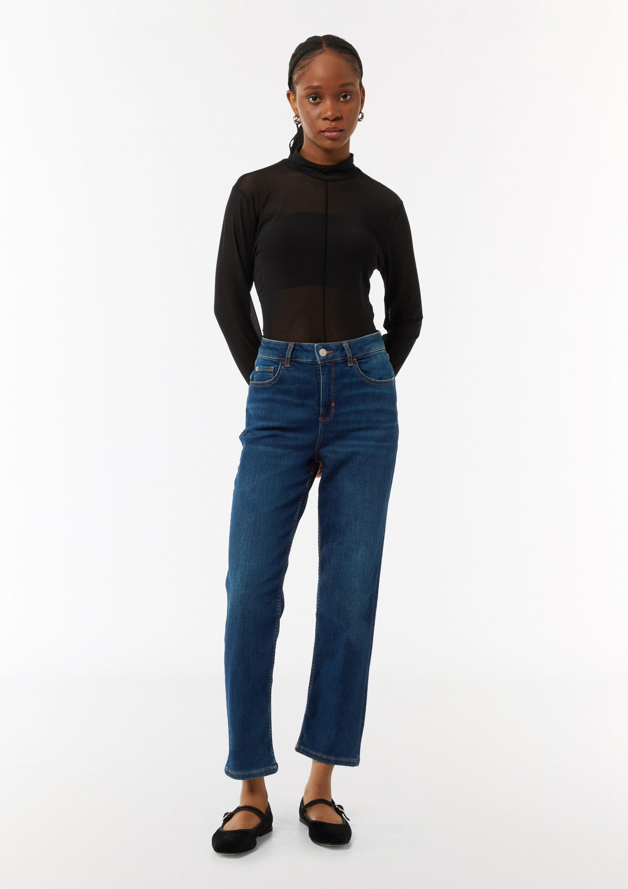 comma Regular-fit-Jeans Джинсы-Hose Ankle-Jeans aus Baumwollstretch mit geradem Bein