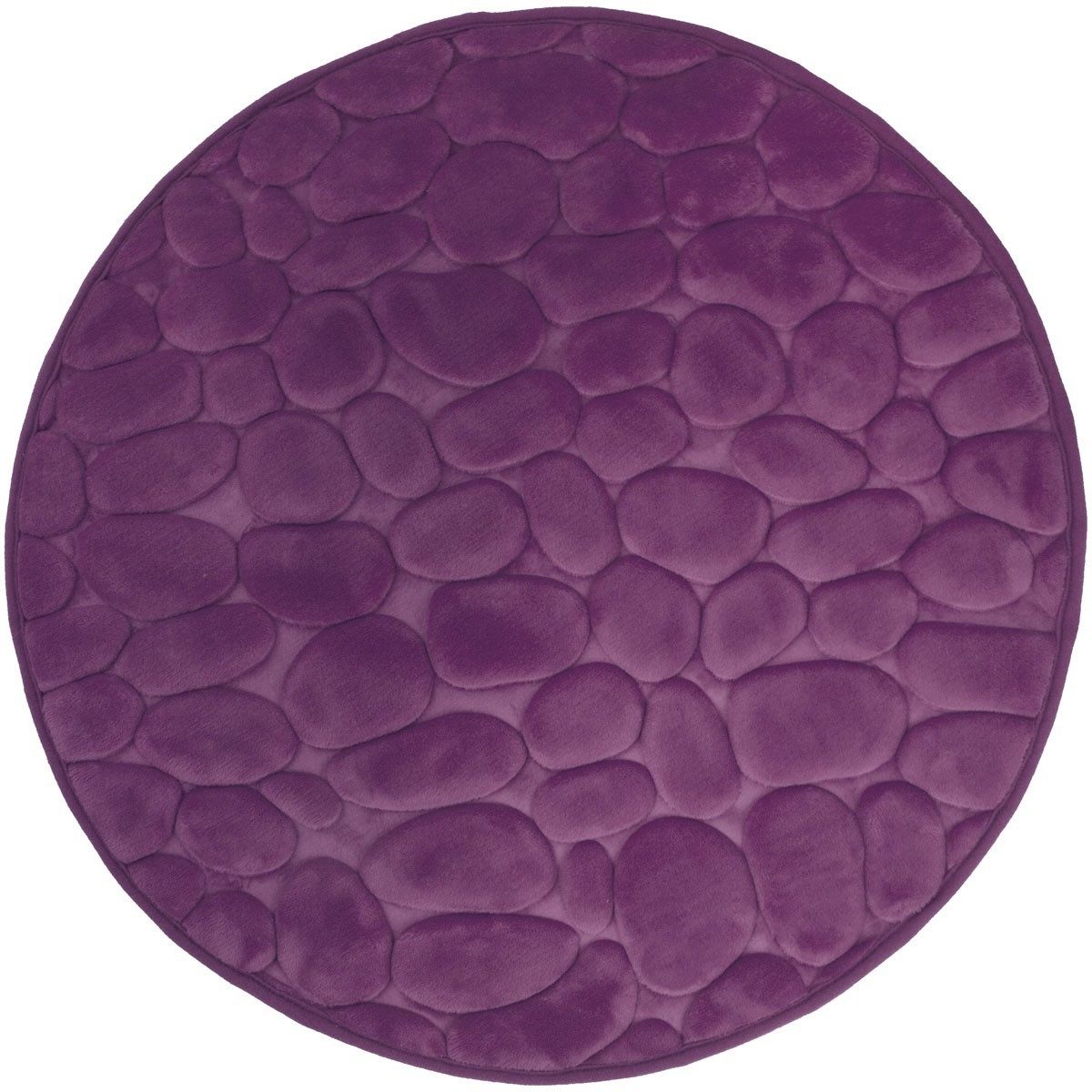 Euroshowers GmbH Badematte Memory Foam Bellarina Flieder Ø60 cm, Memory funktion, Rutschhemmende Beschichtung auf der Unterseite, 100% polyester, memory foam (stoppning), latex SBR, Rund, Memory funktion, Rutschhemmende Beschichtung auf der Unterseite