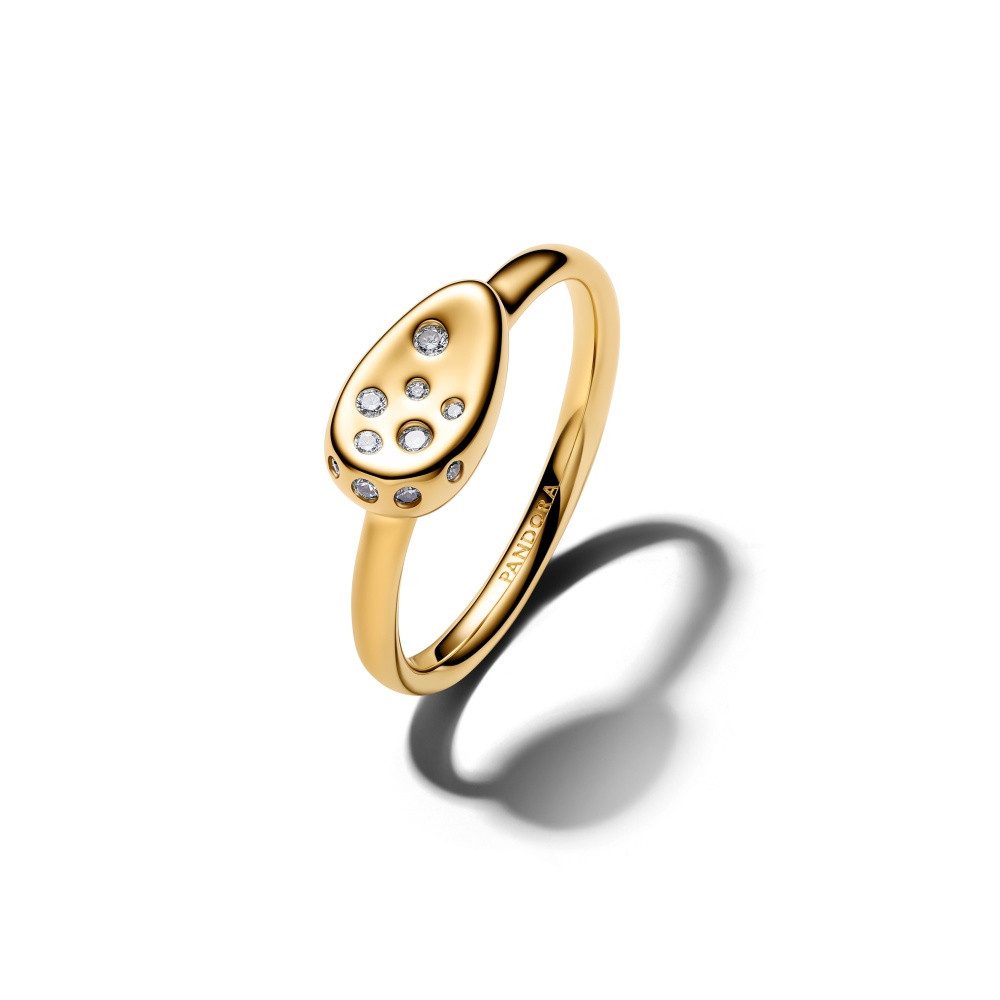 Pandora Fingerring Pandora Essence Kleiner ovaler Siegelring mit Steinbesatz 164672C01-54 (1-tlg)