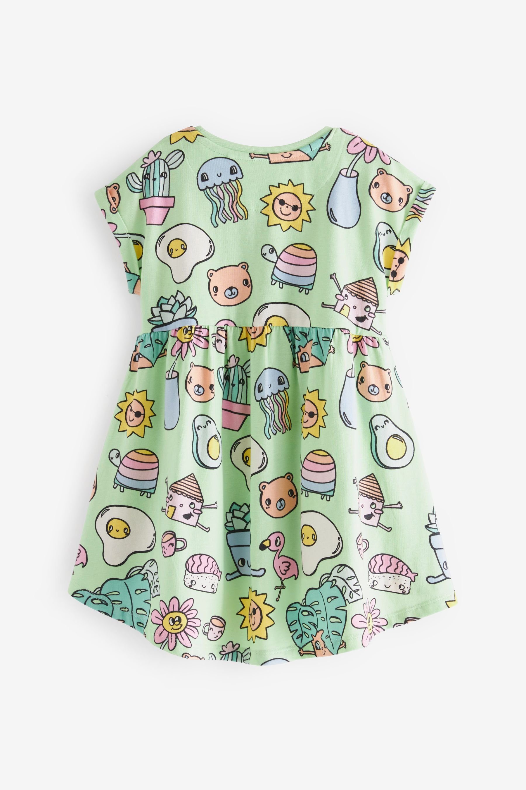 Next Wasserfallsaum mit Jerseykleid (1-tlg) Sushi Kleid Kurzärmeliges Green