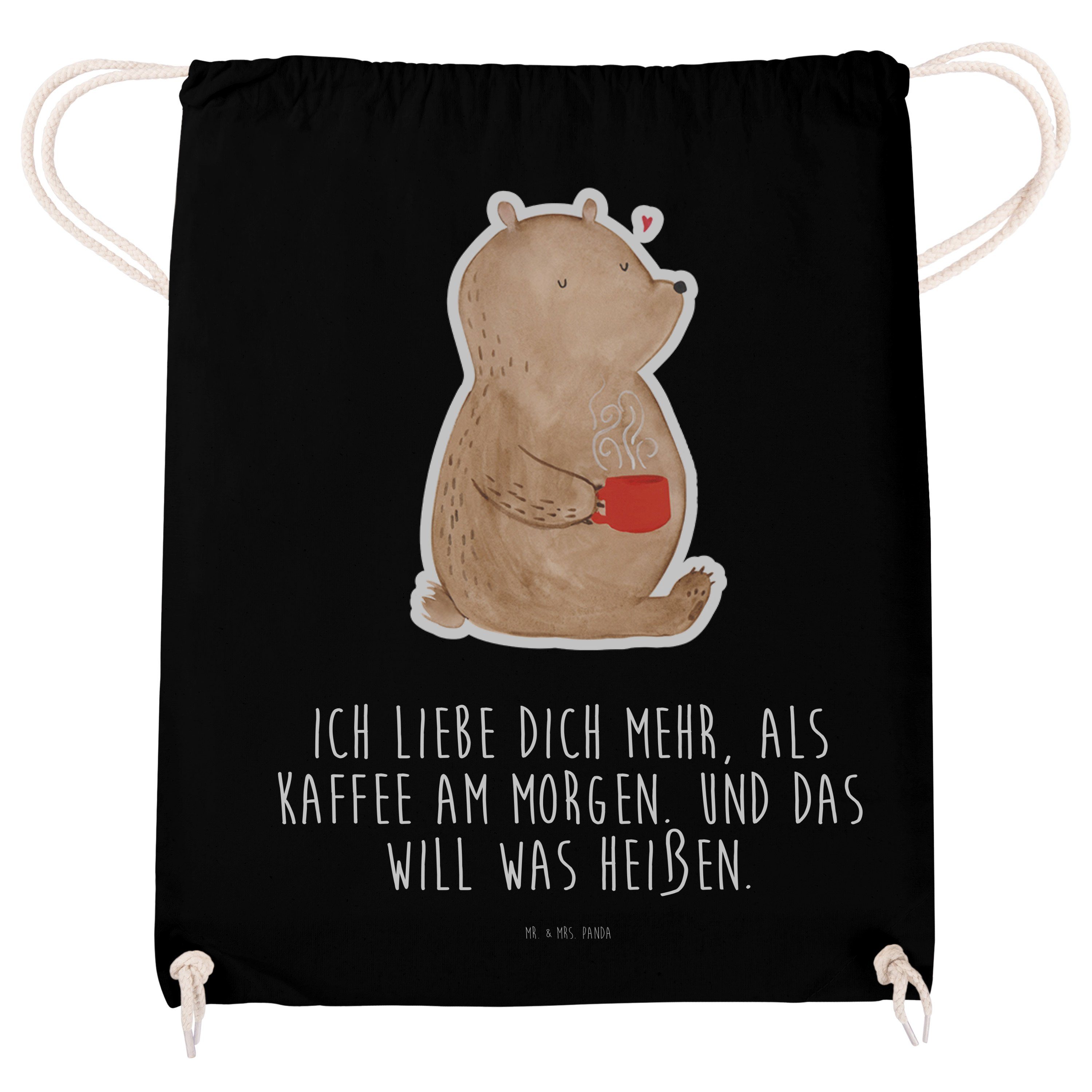 Geschenk, (1-tlg) Panda Ehemann, Morgenkaffee - & Stoffbeutel, - Mrs. Schwarz Mr. Sporttasche Tasche, Bär