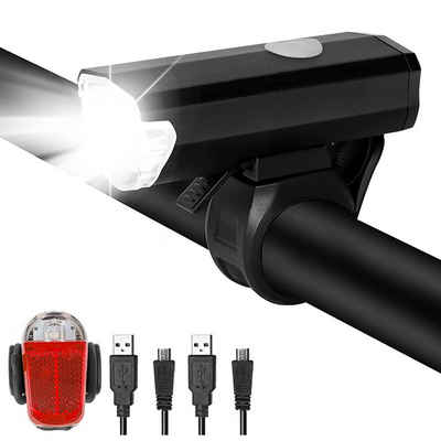 zggzerg Fahrradbeleuchtung LED Fahrradlicht Set, Fahrradbeleuchtung USB Aufladbar und Wasserdicht