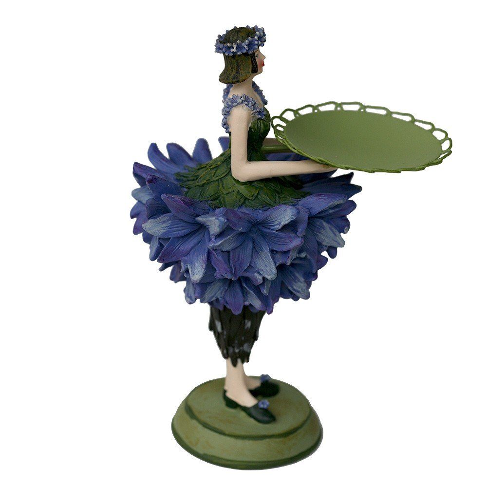 ROSEMARIE SCHULZ Heidelberg Dekofigur Dekofigur Blumendame Kornblume Gartenfigur für Innen Dekoobjekt Figur, Sammlerstücck