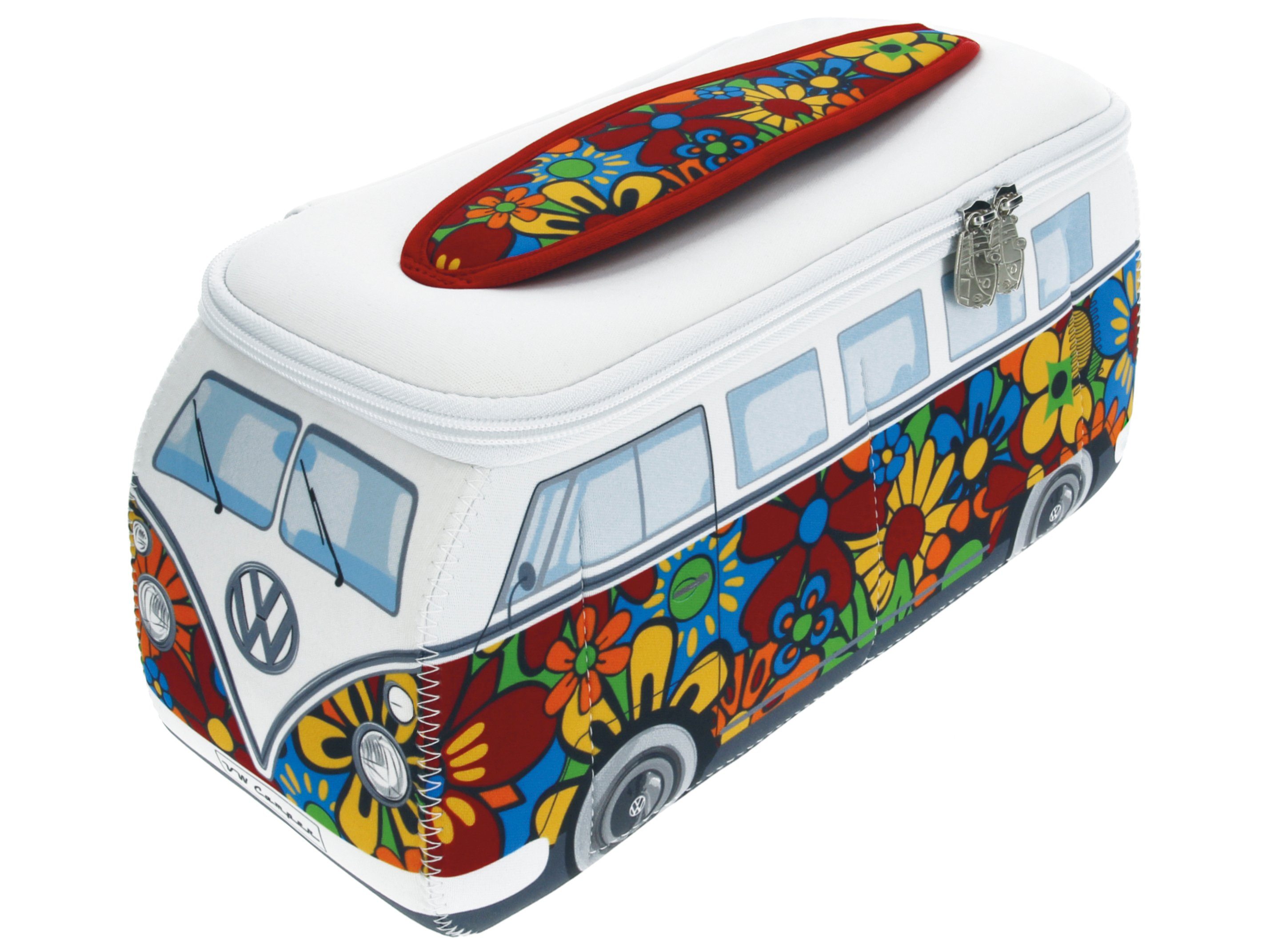 VW Collection by BRISA Kulturbeutel Volkswagen Neopren Schminktasche, Reisebeutel, funktionale Kosmetiktasche im T1 Bulli Bus Design, 23x11x8 cm