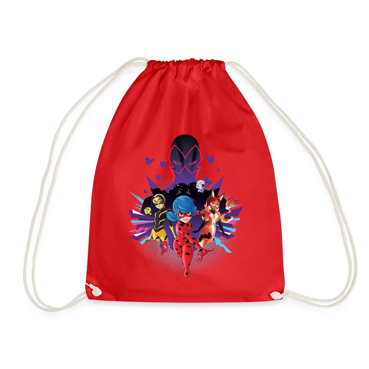 Spreadshirt Turnbeutel Miraculous Superhelden vs Hawk Moth Turnbeutel (1-tlg)