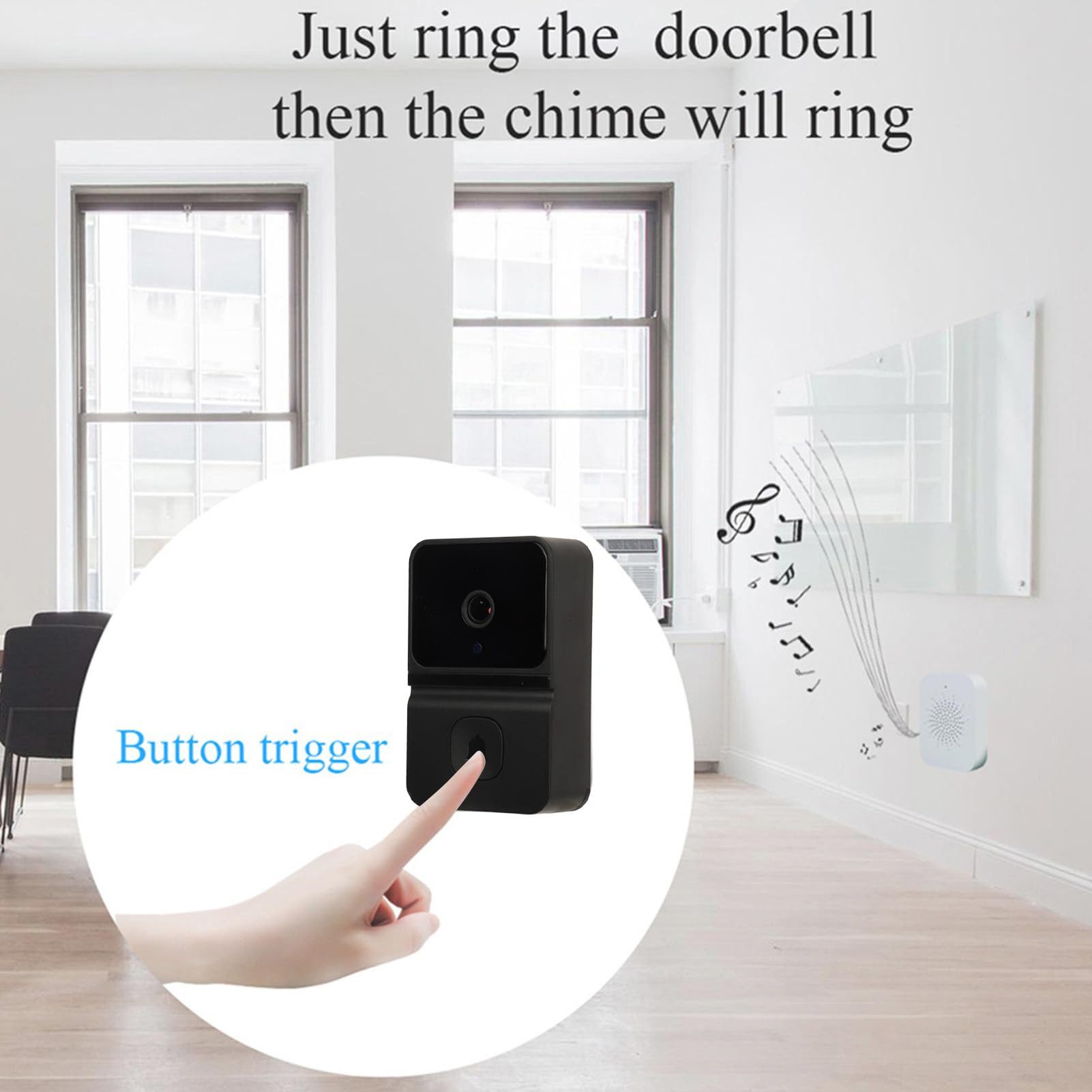 MOPUEA Smart Home Türklingel Smart Home Türklingel Kabellose Video Türklingel Infrarot-Nachtsicht