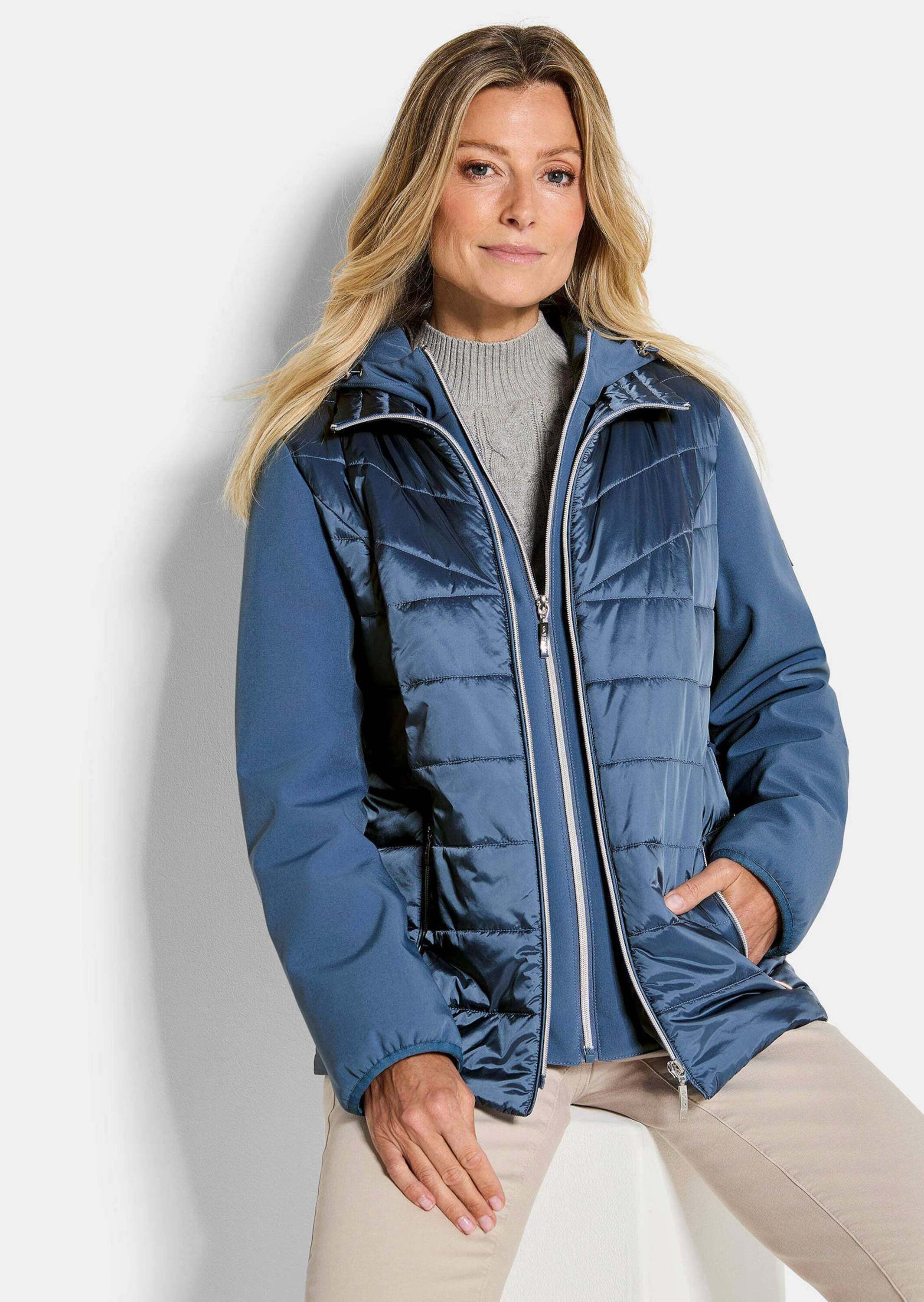 GOLDNER Outdoorjacke Kurzgröße: Sportive Steppjacke mit Kapuze Winterjacke mit Stehkragen, Reißverschlüssen, Taschen und Langarm – Bild 4 von 5