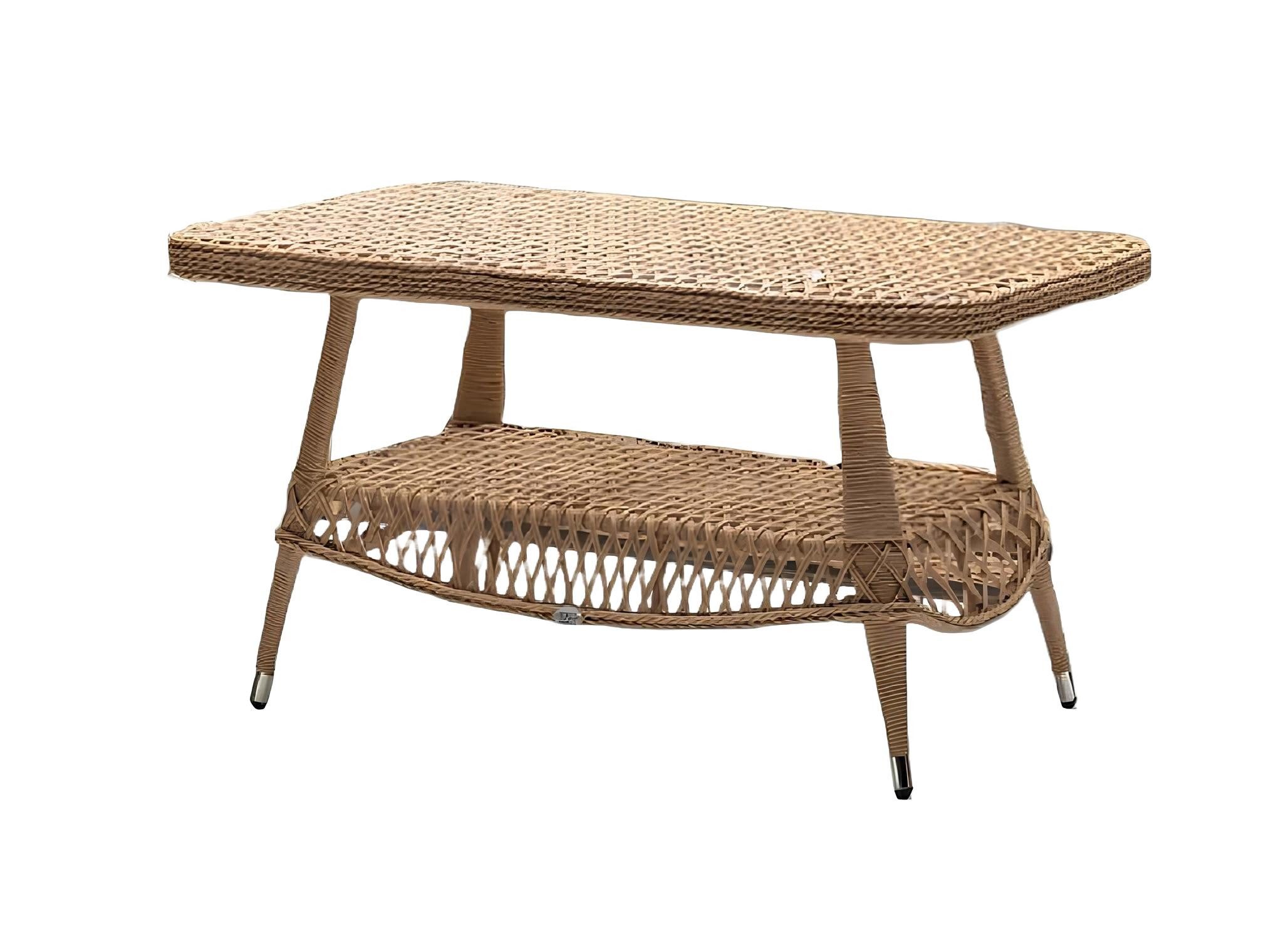 Xlmoebel Couchtisch Brauner Couchtisch in Rattan-Optik mit modernem Design (Couchtisch, Couchtisch), Hergestellt in Europa