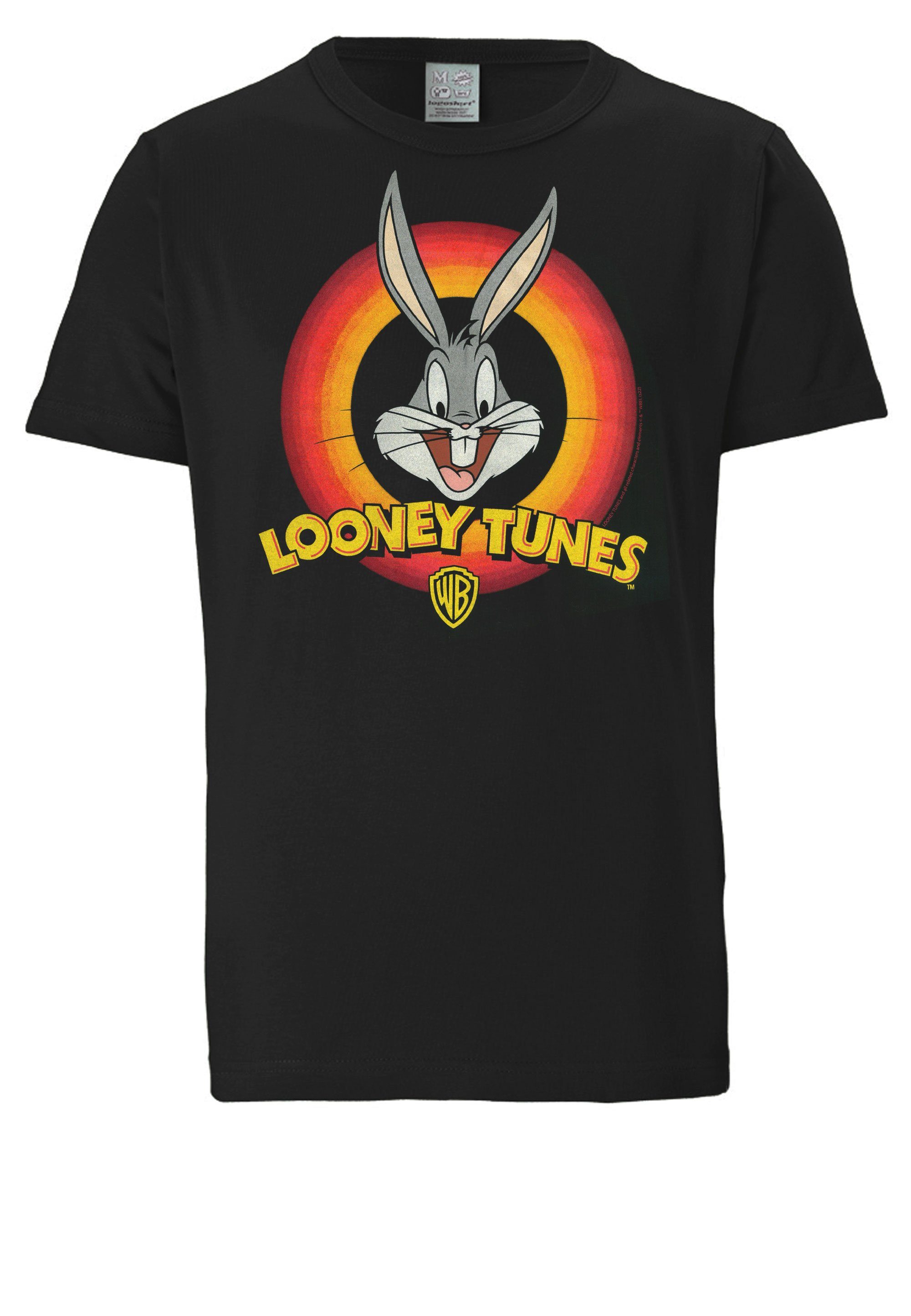- mit Logo T-Shirt Tunes coolem Logo-Print Looney LOGOSHIRT Bugs Bunny
