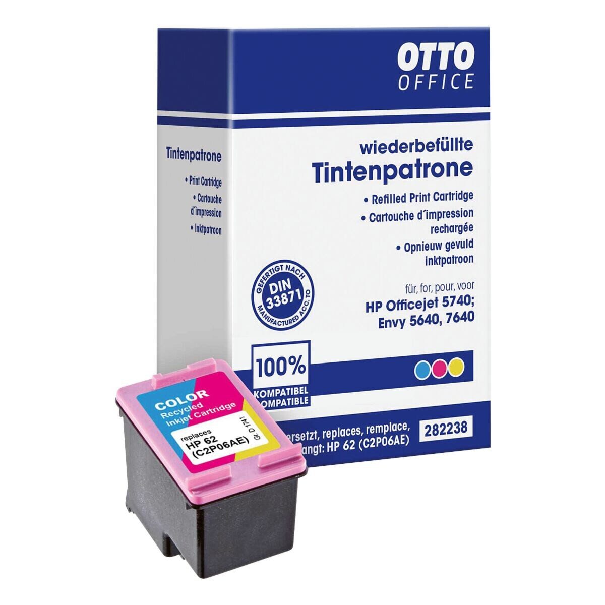 Otto Office C2P06A Tintenpatrone (ersetzt HP »C2P06A« Nr. 62, cyan / magenta / gelb)