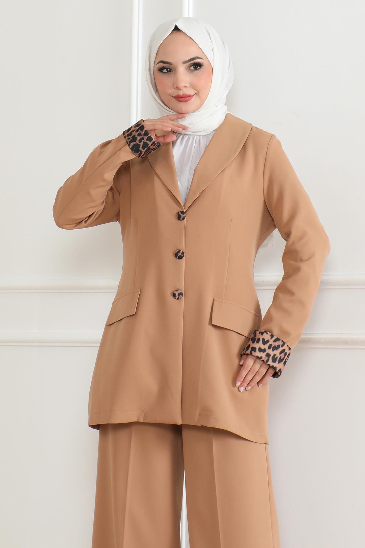 MODAMİHRAM Tunika Leopardenmuster Set Indigo 19218 günstig online kaufen