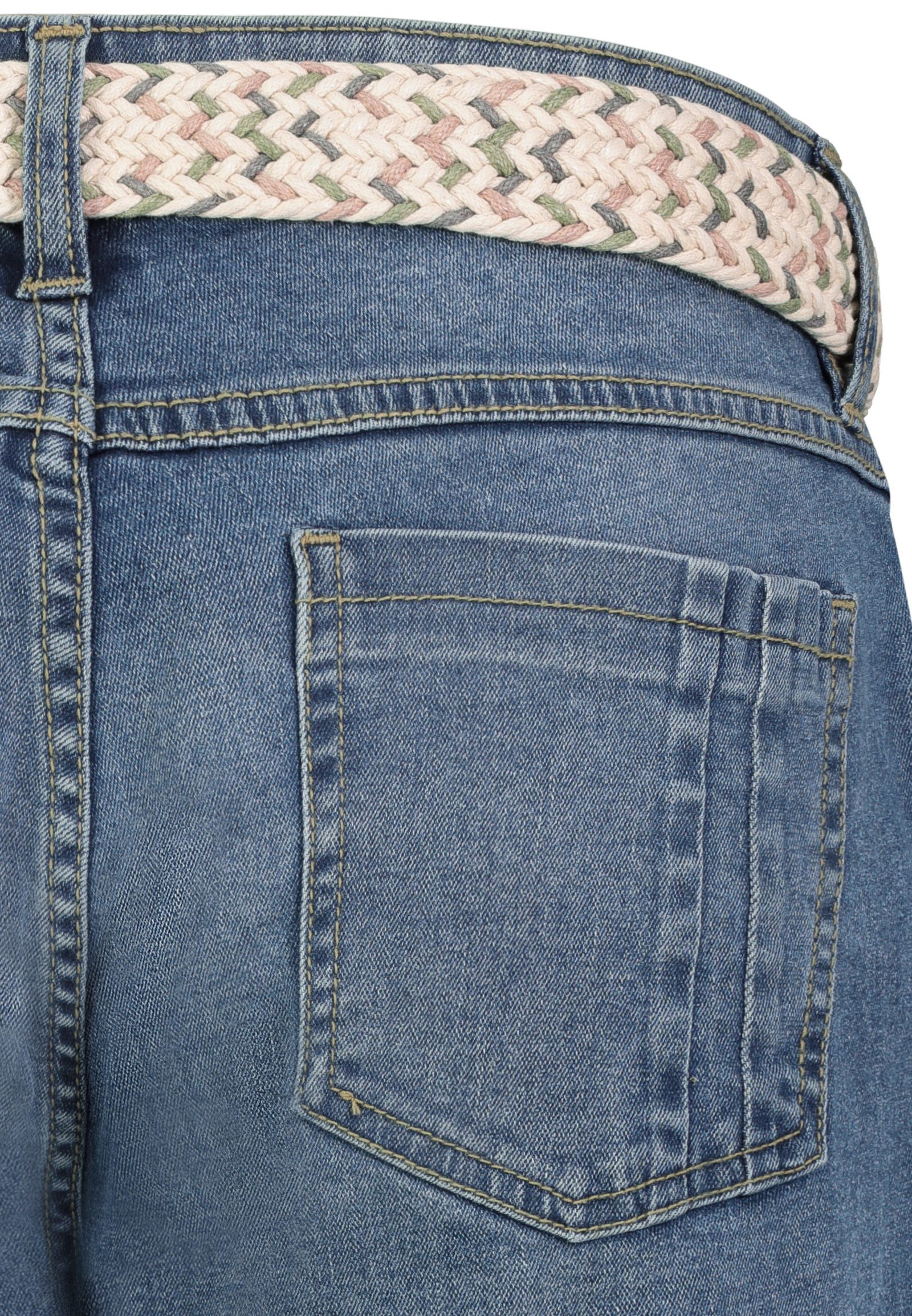 SUBLEVEL Bermudas (1-tlg) SUBLEVEL Damen Jeans Bermuda – Blau Jeans-Shorts mit Gürte