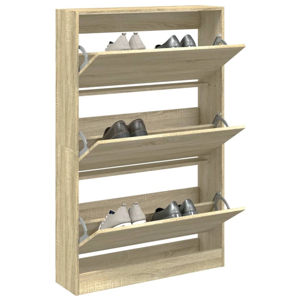 vidaXL Schuhschrank 80 x 21 x 1255 cm Schuhschrank Sonoma Eiche 80x21x125,5 cm Spanplatte