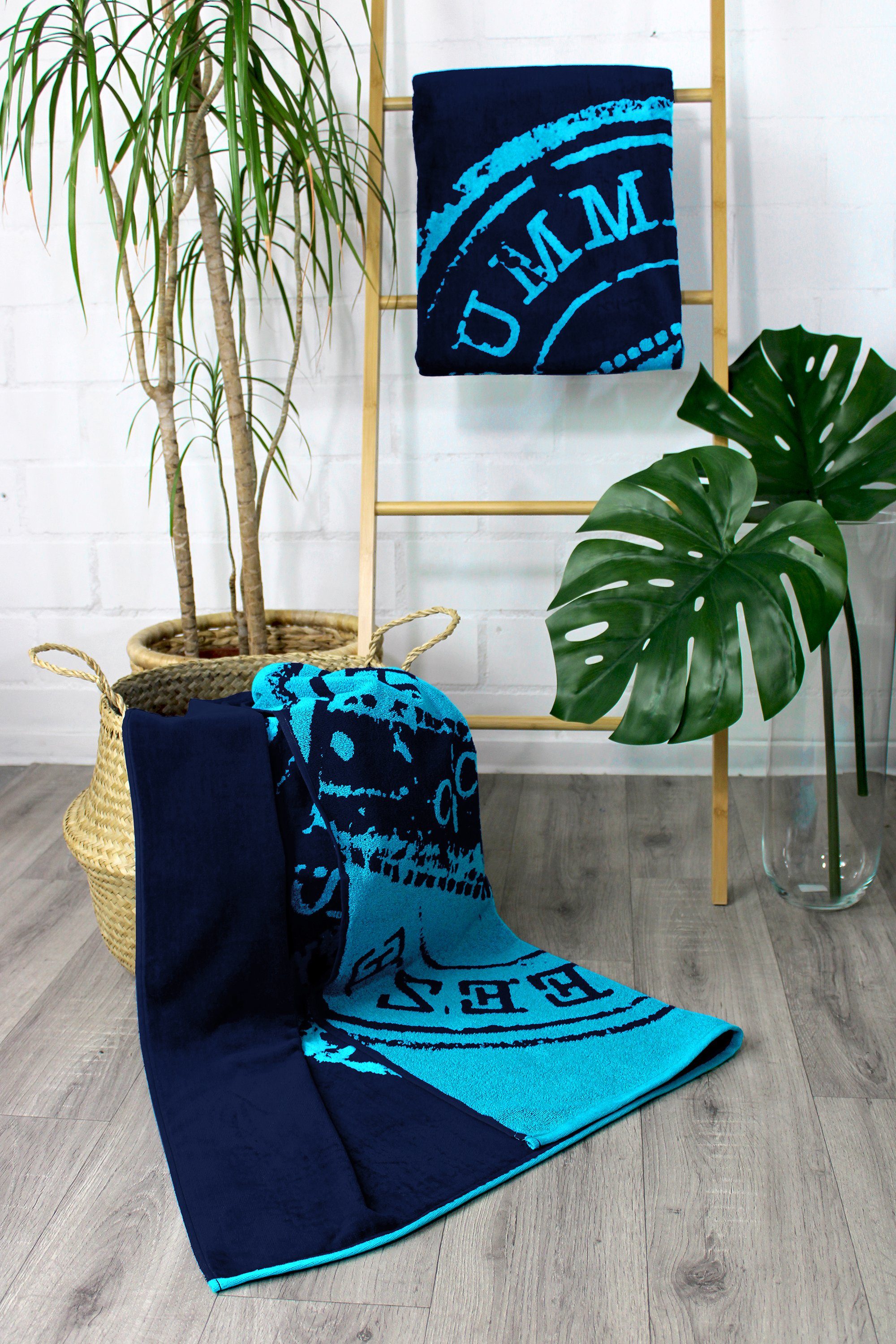 jilda-tex Strandtuch, 100% Bio-Baumwolle (1-St), weiche Frottee-Veloursqual günstig online kaufen