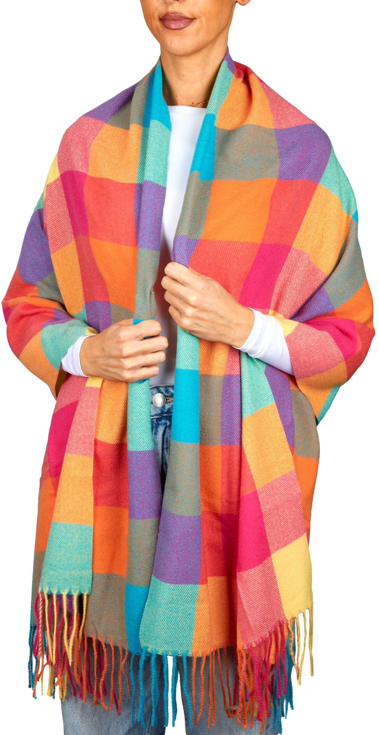 BRUBAKER Schal Cashmirillo Schal Kariert für Damen und Herren - 70 x 200 cm, (Herbstschal Winterschal mit weichem Kaschmir-Gefühl, 1-St), Warm, Kuschelig und Oversized - Damenschal für Herbst und Winter