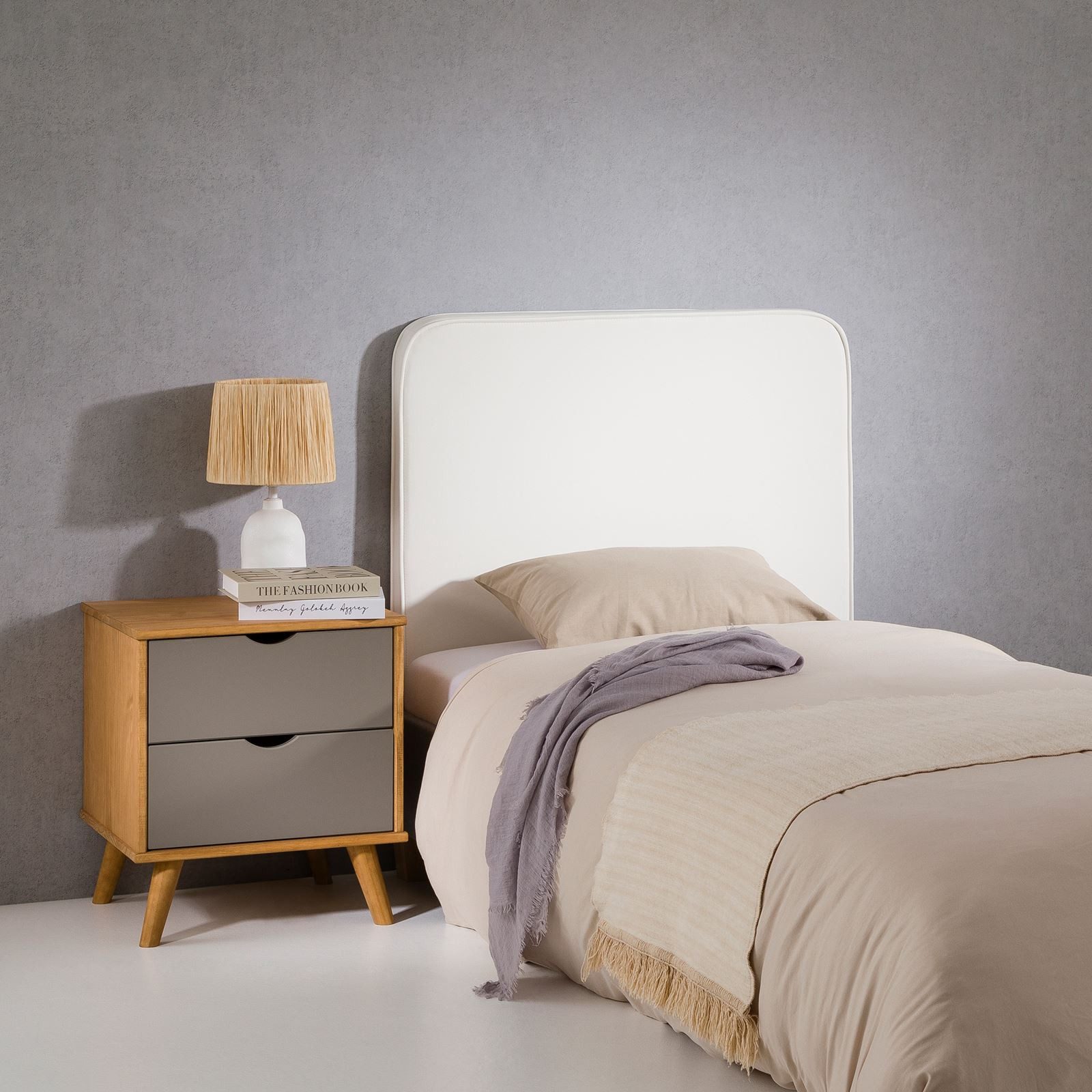 IDIMEX Kopfteil ARIELA, Bettkopfteil 90 cm, Bettrückwand mit Wandbefestigung Kunstleder weiß