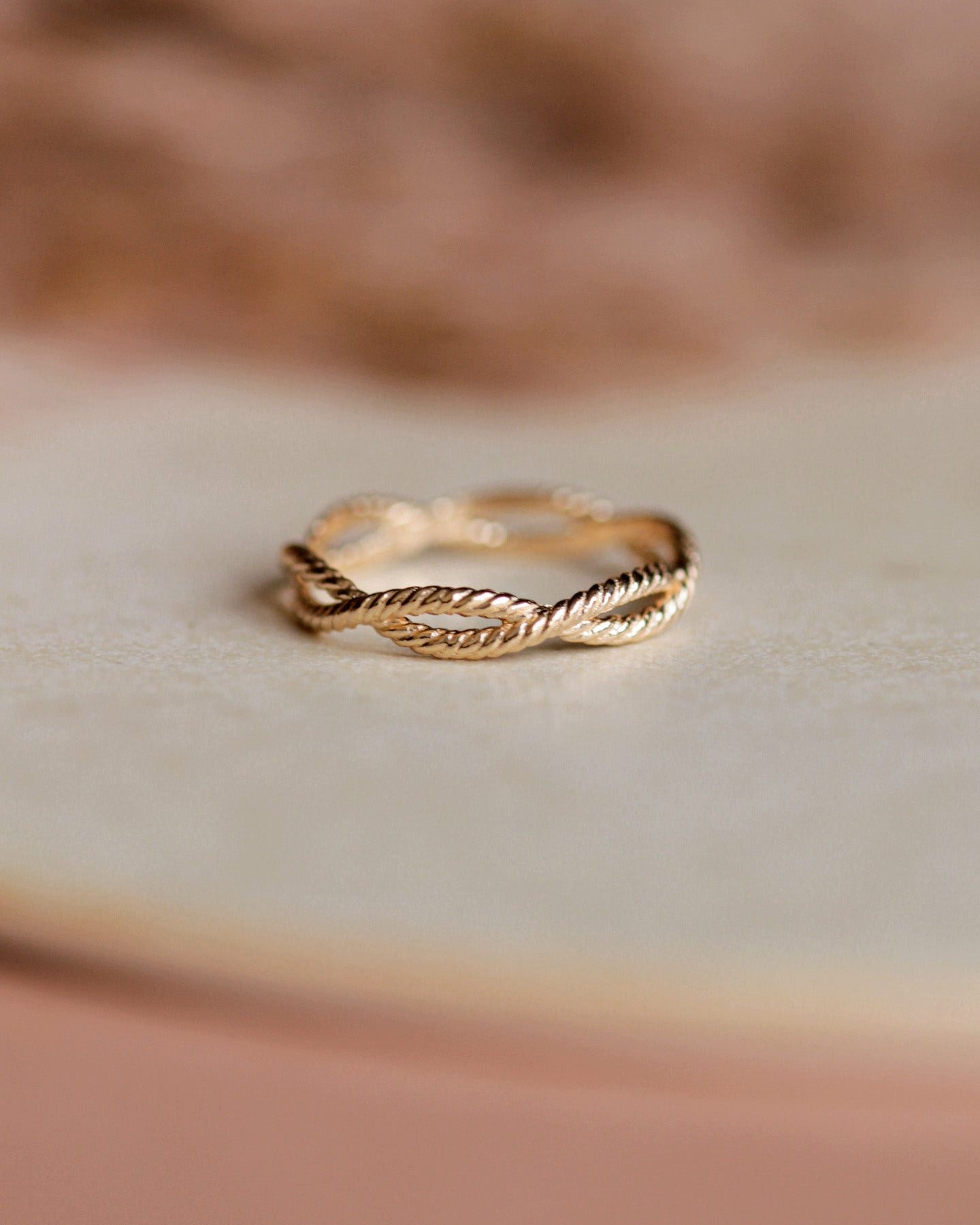 Silberring Ring 'Kordel Twist' 925 Silber / vergoldet
