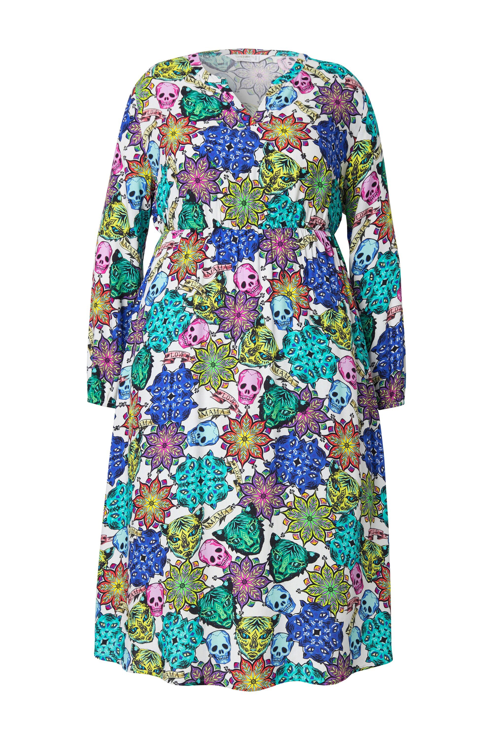 Angel of Style Jerseykleid Midikleid Totenkopf-Alloverdruck günstig online kaufen