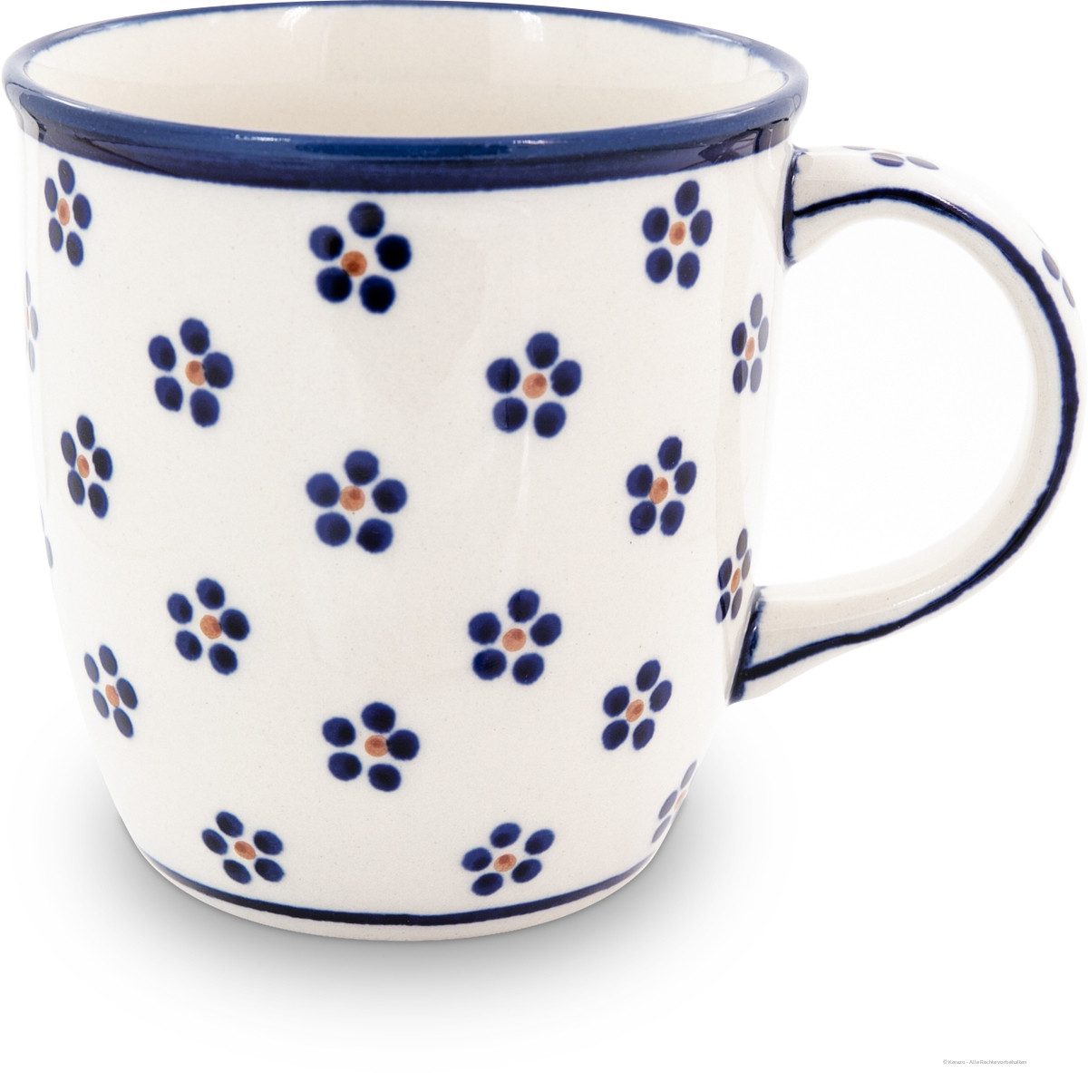 Bunzlauer Keramik Becher Bunzlauer Keramik 350 ml Kaffeebecher Teetasse Pott Ø9,3 cm Dekor 225a, Keramik