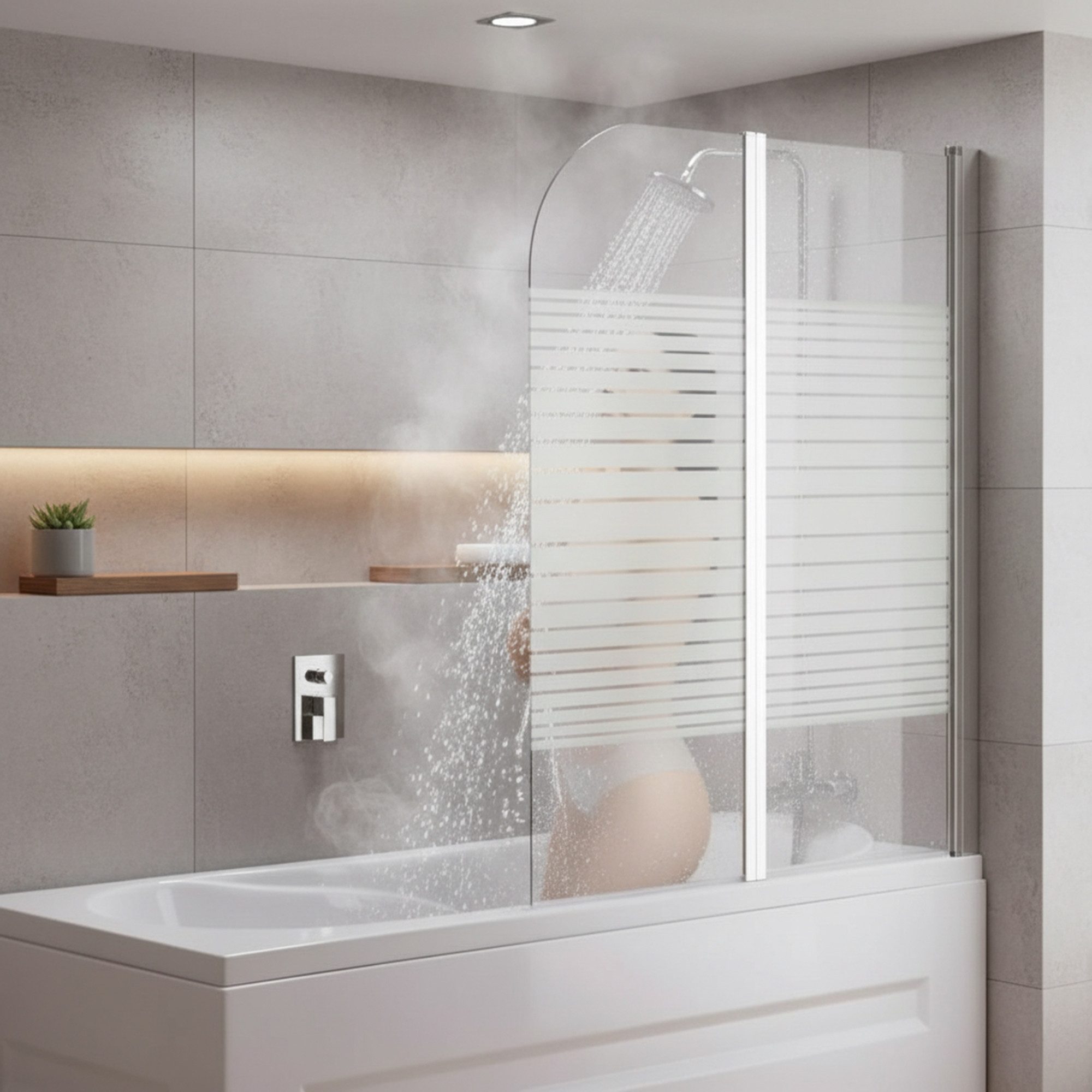 Mucola Badewannenaufsatz Duschabtrennung Duschkabine Dusche Duschwand Badewannenaufsatz Glas, Sicherheitsglas, (Einzelartikel, 1 tlg., 1 x Abtrennung für Dusche – Bild 4 von 5
