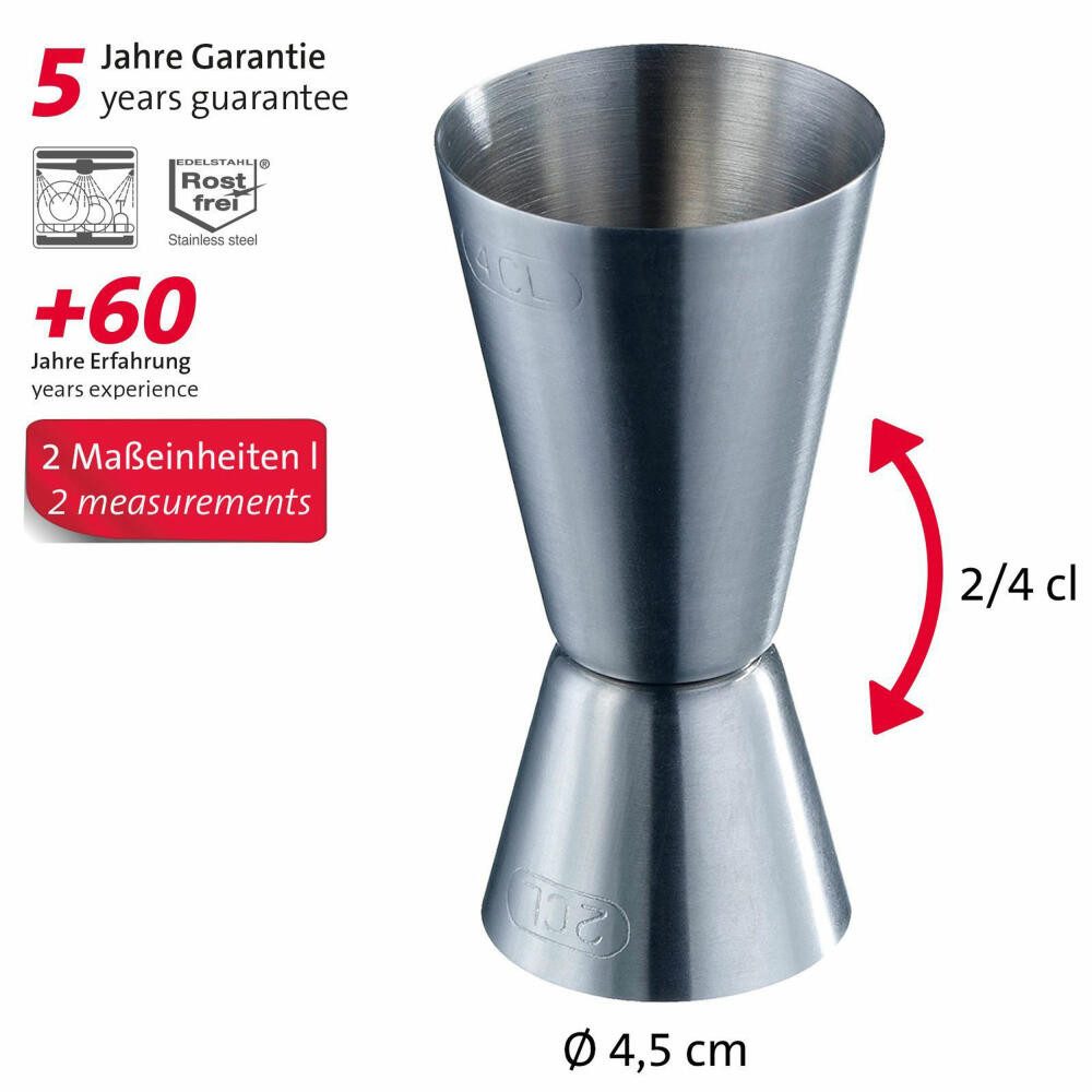 WESTMARK Barmaß Jigger für Cocktails, 2 Maßeinheiten: 2/4 cl, Edelstahl