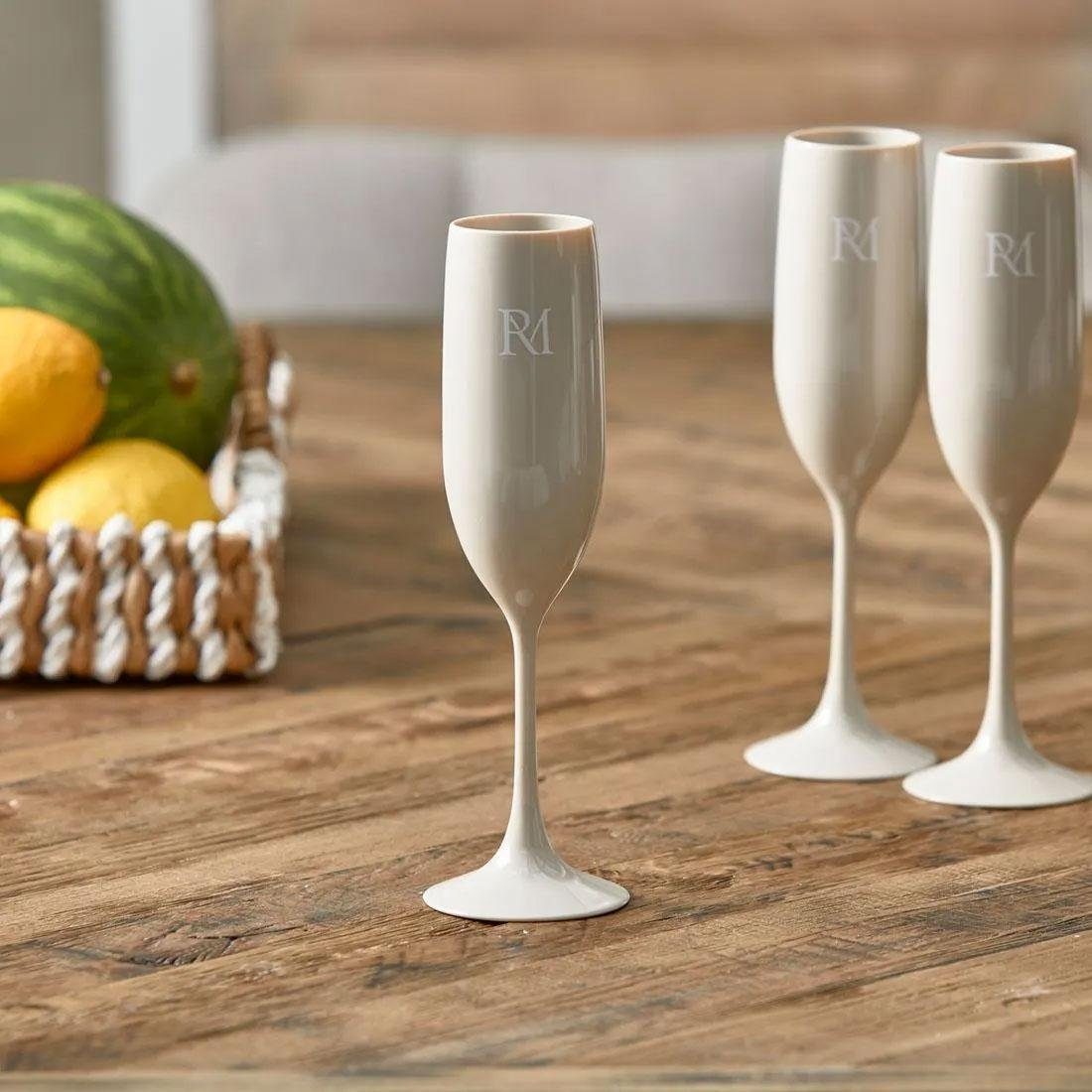 Rivièra Maison Geschirr Kunststoff-Sektglas Monogram Outdoor günstig online kaufen