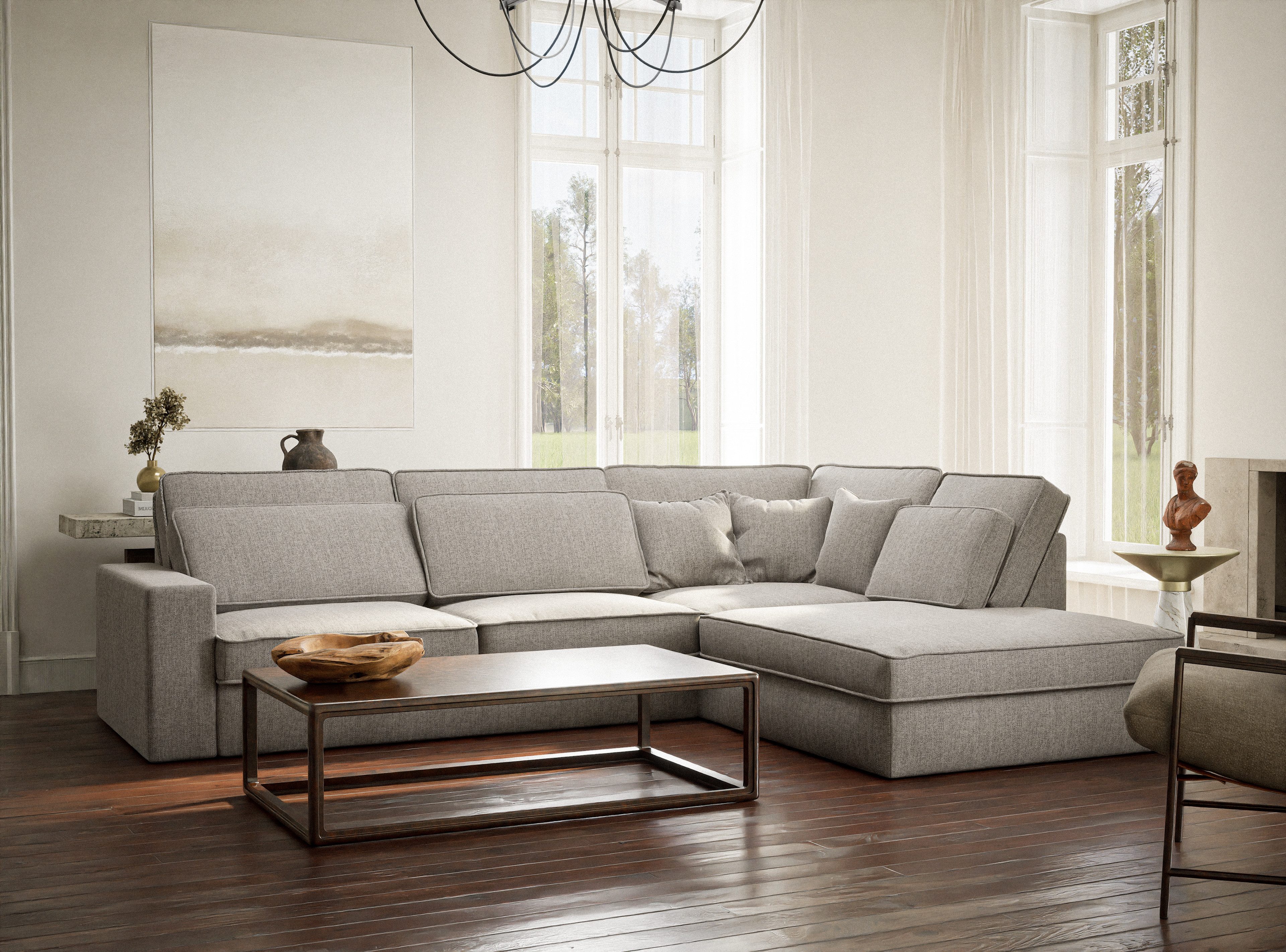 Maison de Rêve Ecksofa Kirou, L-Form Sofa, bequemes Ecksofa mit viele Rückenkissen, Eckcouch