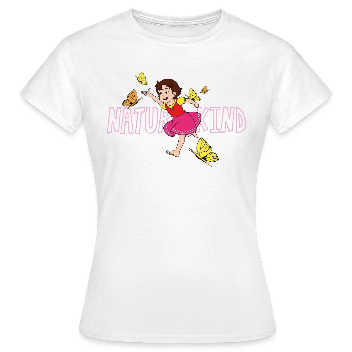 Spreadshirt T-Shirt Heidi Naturkind Schmetterlinge Frauen günstig online kaufen