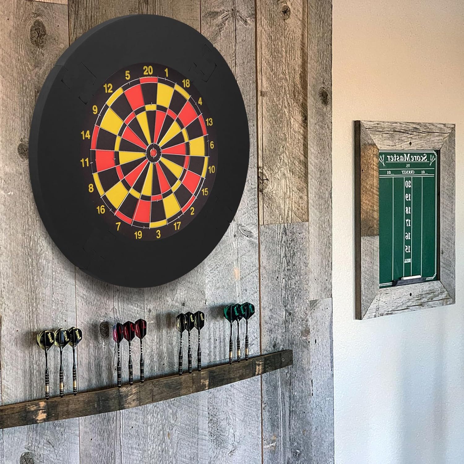 PEAKRIDGE Dartboard Surround – Eendelige beschermring voor dartbord, PU-materiaal