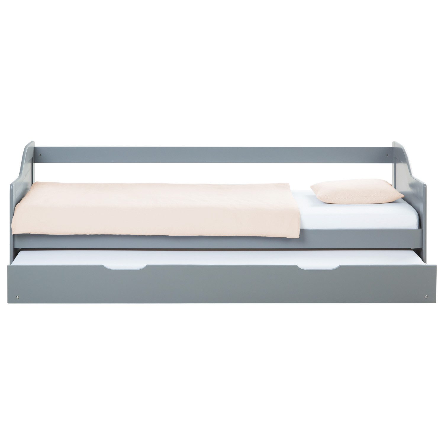 Homestyle4u Ausziehbett 90x200 Holz Gästebett mit Ausziehfunktion 2 Liegeflächen Doppelbett (Komplett-Set mit 2x Lattenrost), 2x 90x200, 2 Personen/Kinder, Stauraumbett, ausziehbar