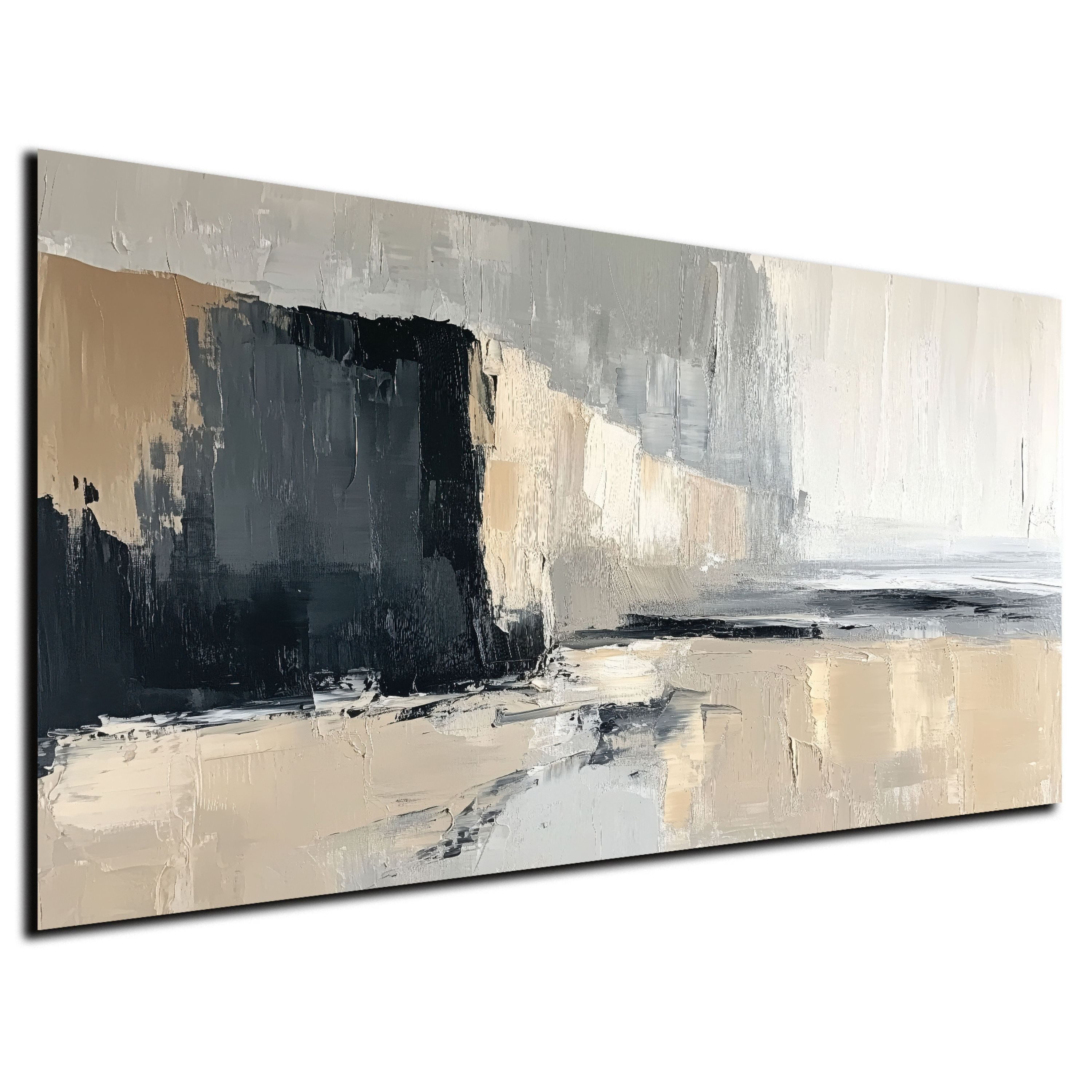 DARO Design Leinwandbild Modern Abstrakt Wandbilder XXL Wandbild Wand Deko Leinwand Bilder, (Klippen - Bild Groß Wohnzimmer Schlafzimmer Küche Esszimmer Einteilig Querformat Fotodruck Leinwände Wanddeko Abstrakte Kunst Boho), 84x56cm