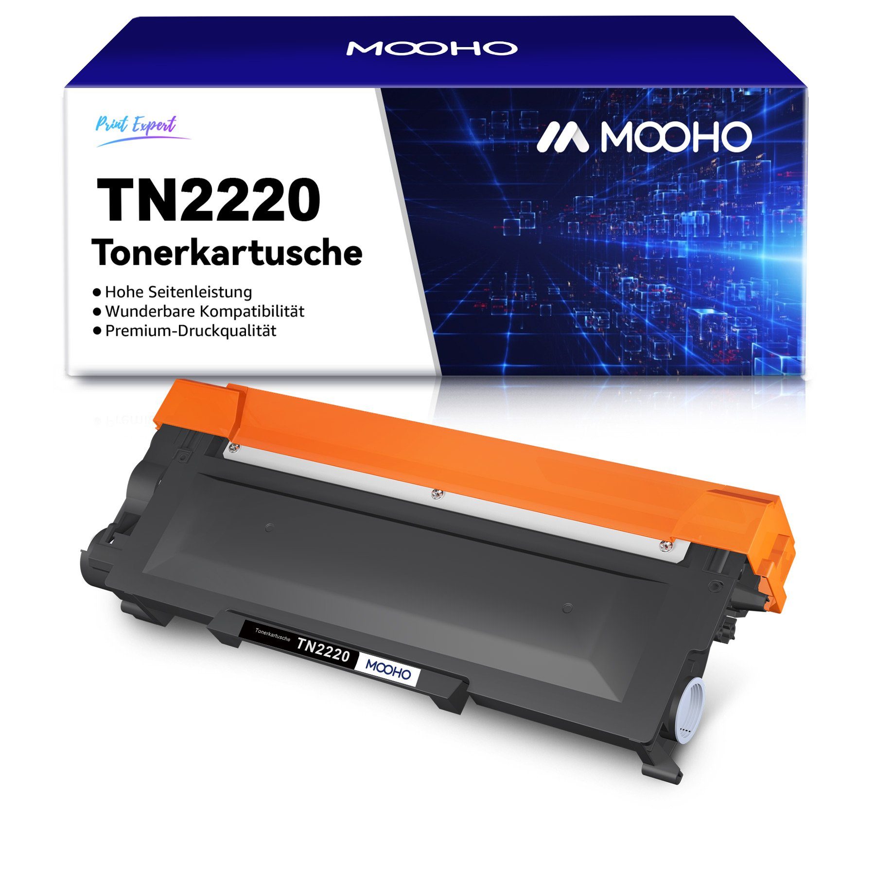 1x TN-2220 TN2010, 7860DW TN-2010 Tonerpatrone MFC-7360N TN Schwarz 2220 Ersatz HL-2130 DCP-7055 MOOHO Brother für TN2220 7460DN