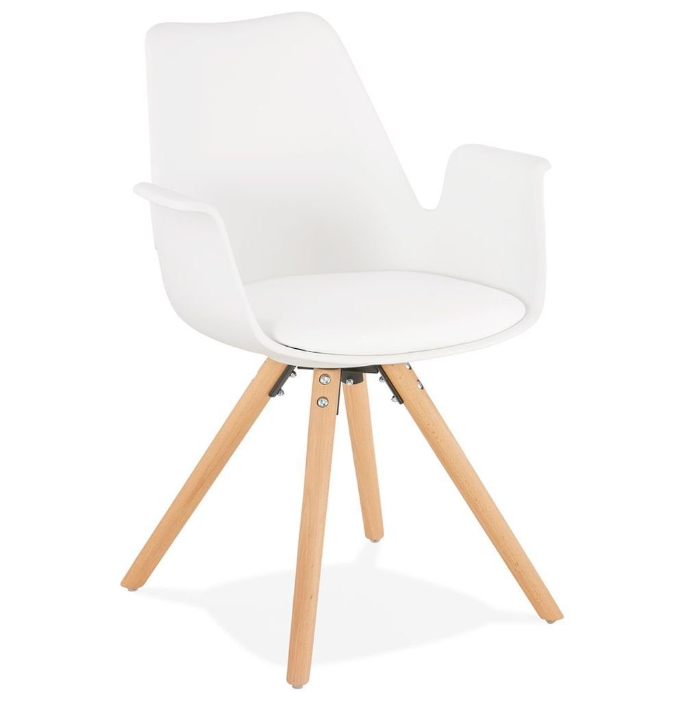 [Sehr beliebt] KADIMA DESIGN Esszimmerstuhl Beige Weiss Sessel Plastic (white,natural) Polym PANGU
